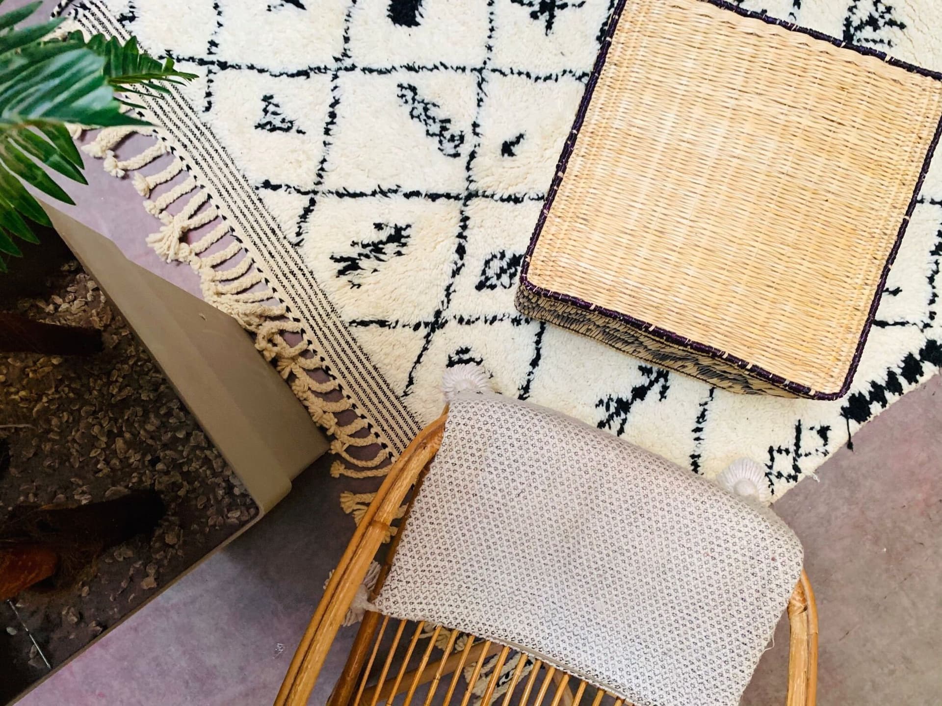Ivory Scattered Diamond Beni Ourain Rug