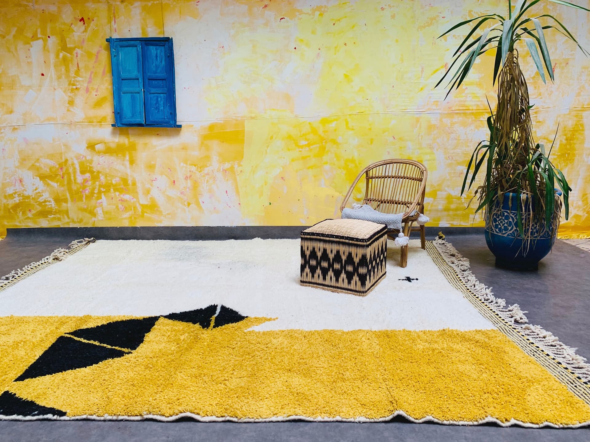 Handmade Beni Ourain Wool Rug, Moroccan Berber Carpet