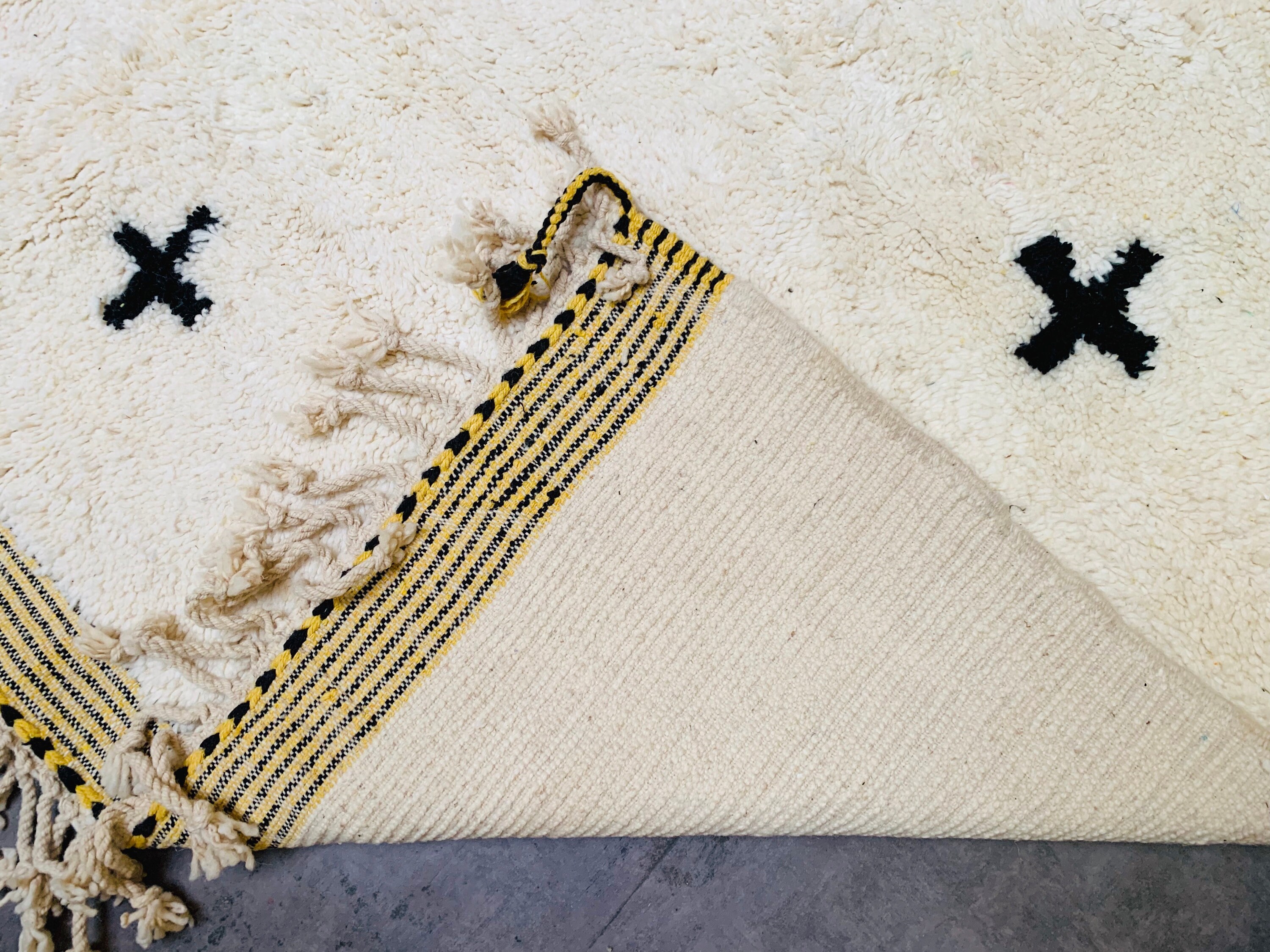Handmade Beni Ourain Wool Rug, Moroccan Berber Carpet