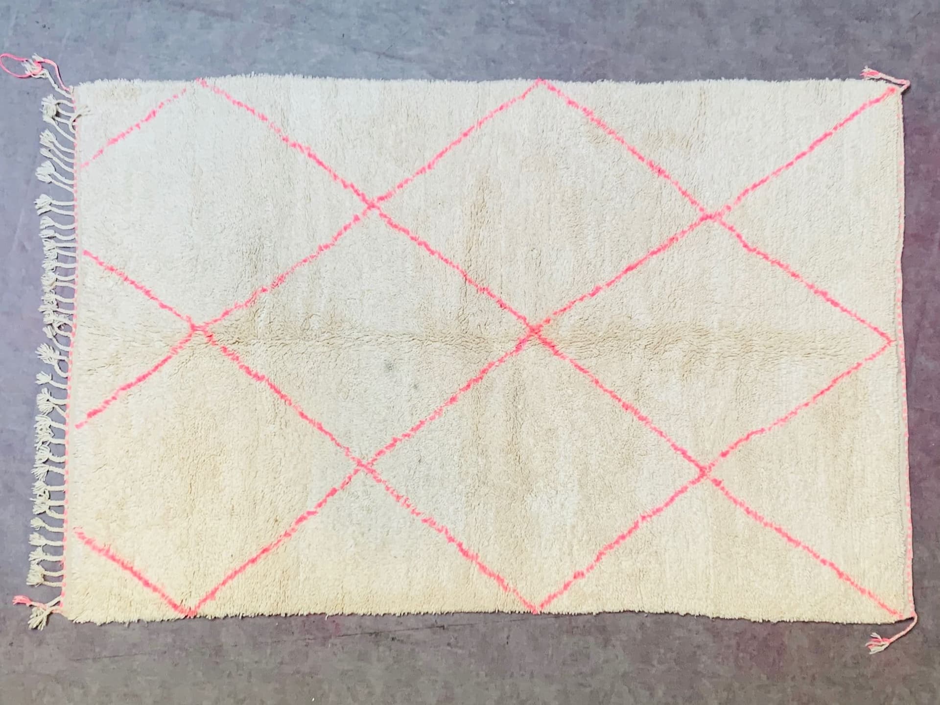 Handmade Beni Ourain Wool Rug, Authentic Moroccan Berber Carpet