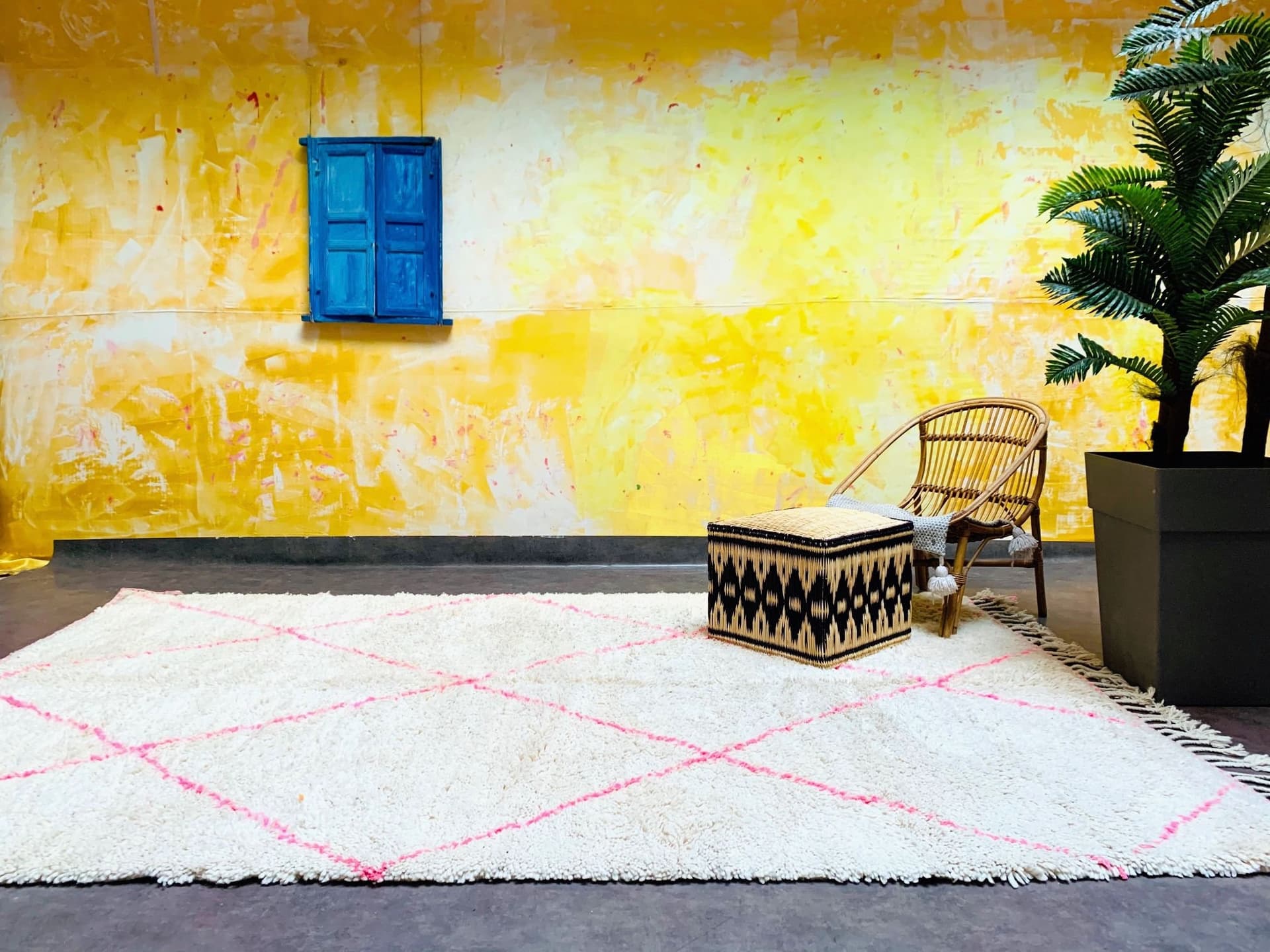 Handmade Beni Ourain Wool Rug, Authentic Moroccan Berber Carpet