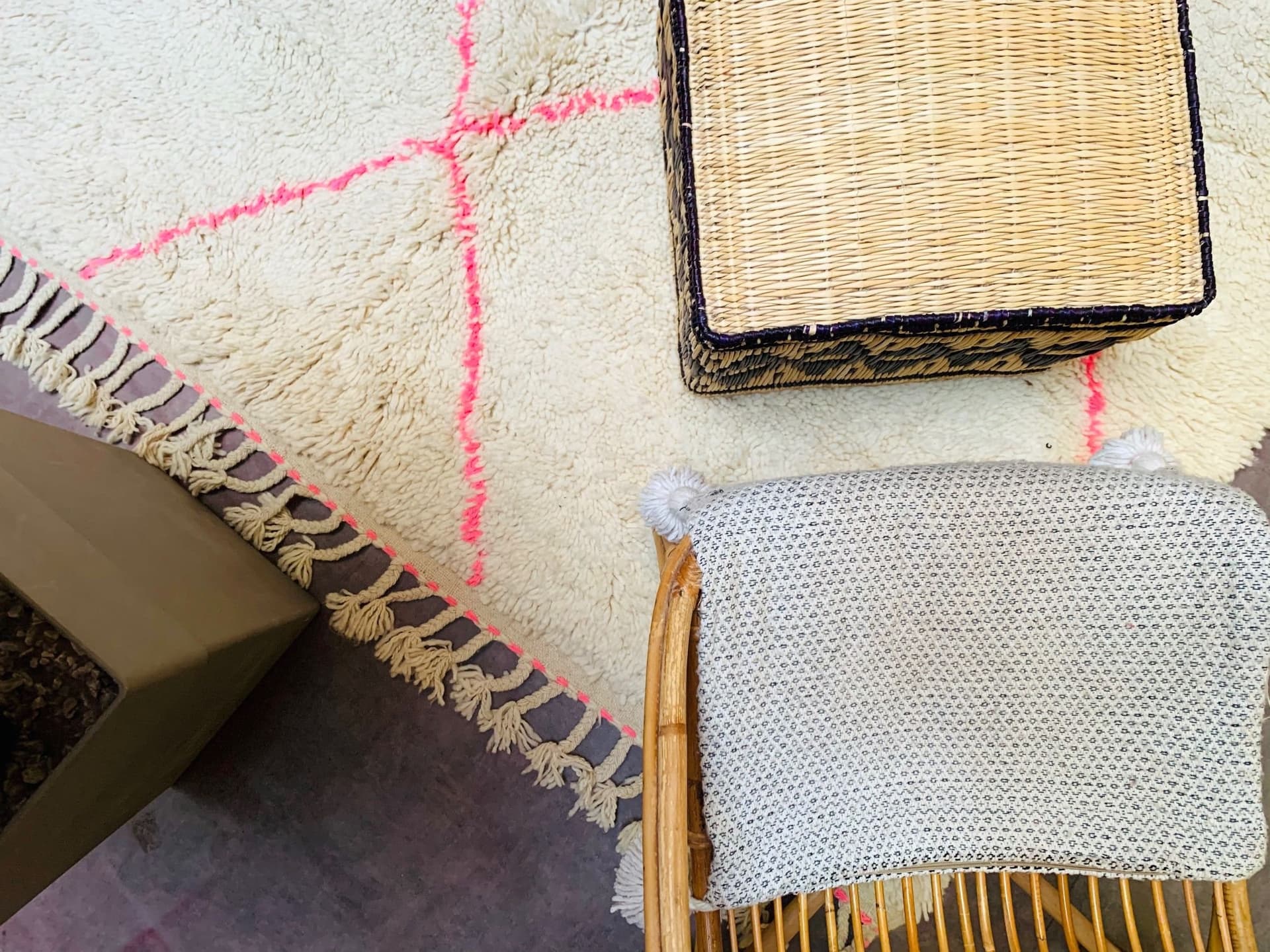 Handmade Beni Ourain Wool Rug, Authentic Moroccan Berber Carpet
