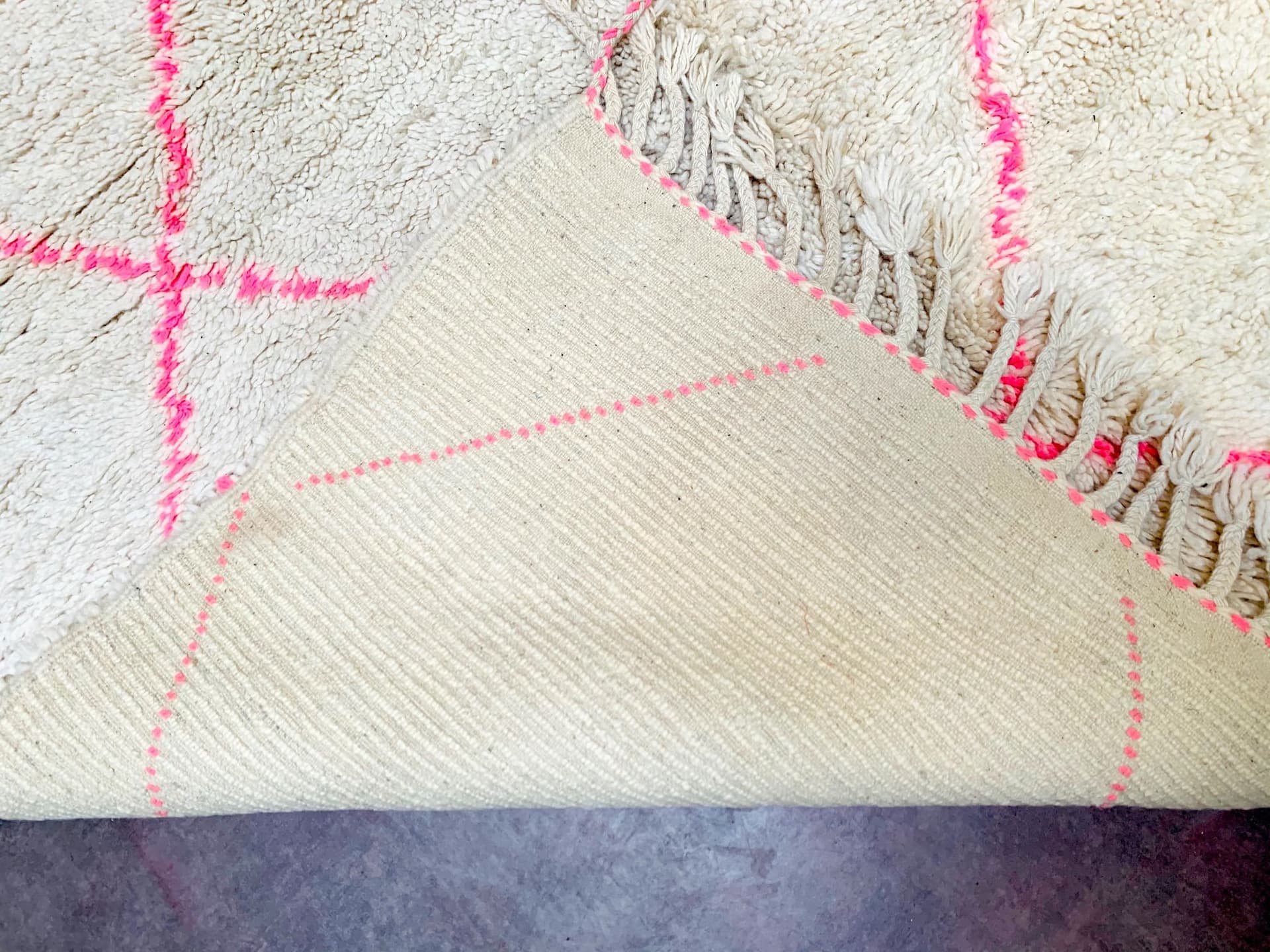 Handmade Beni Ourain Wool Rug, Authentic Moroccan Berber Carpet