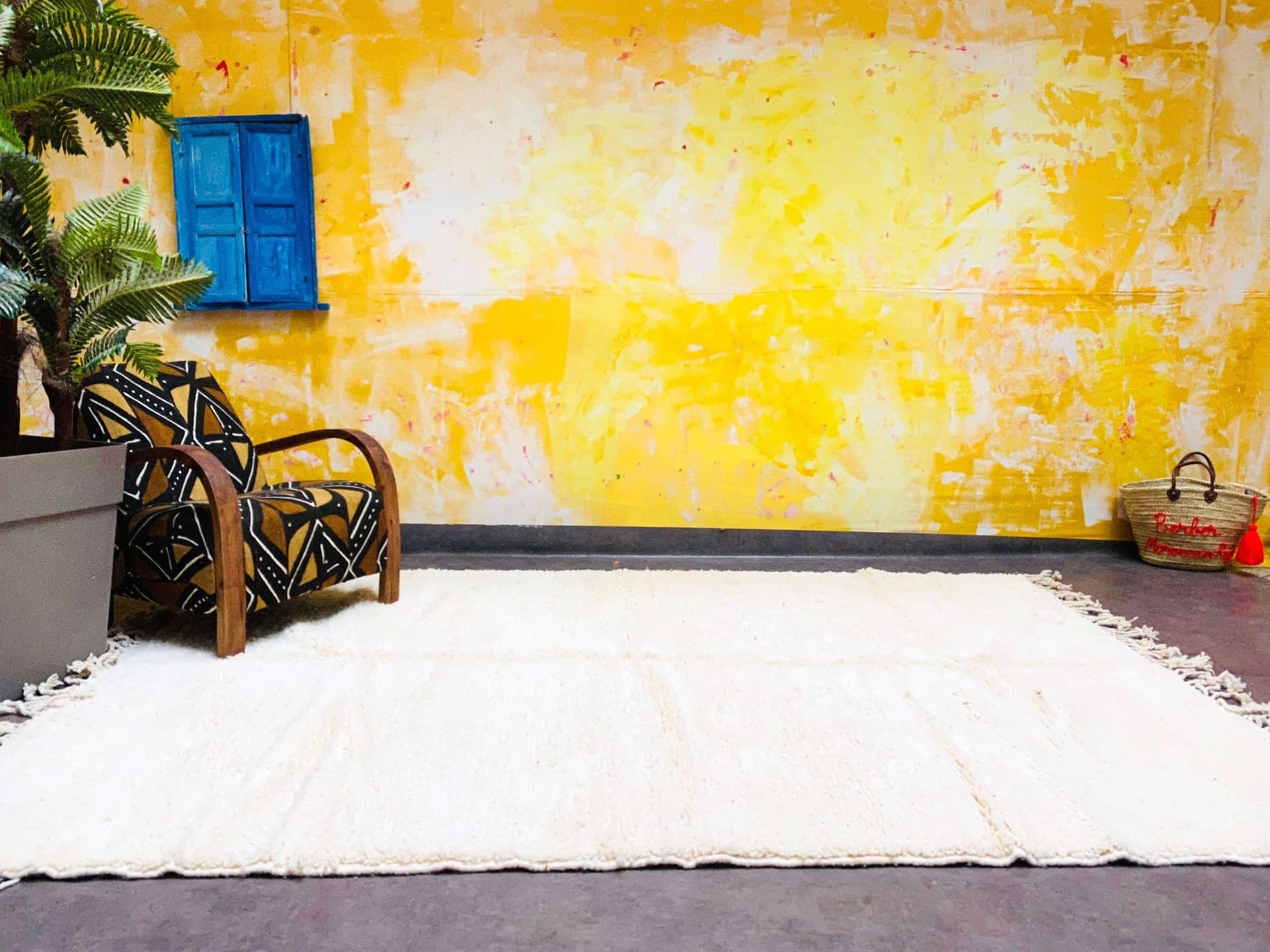 Ivory Center Seam Beni Ourain Rug