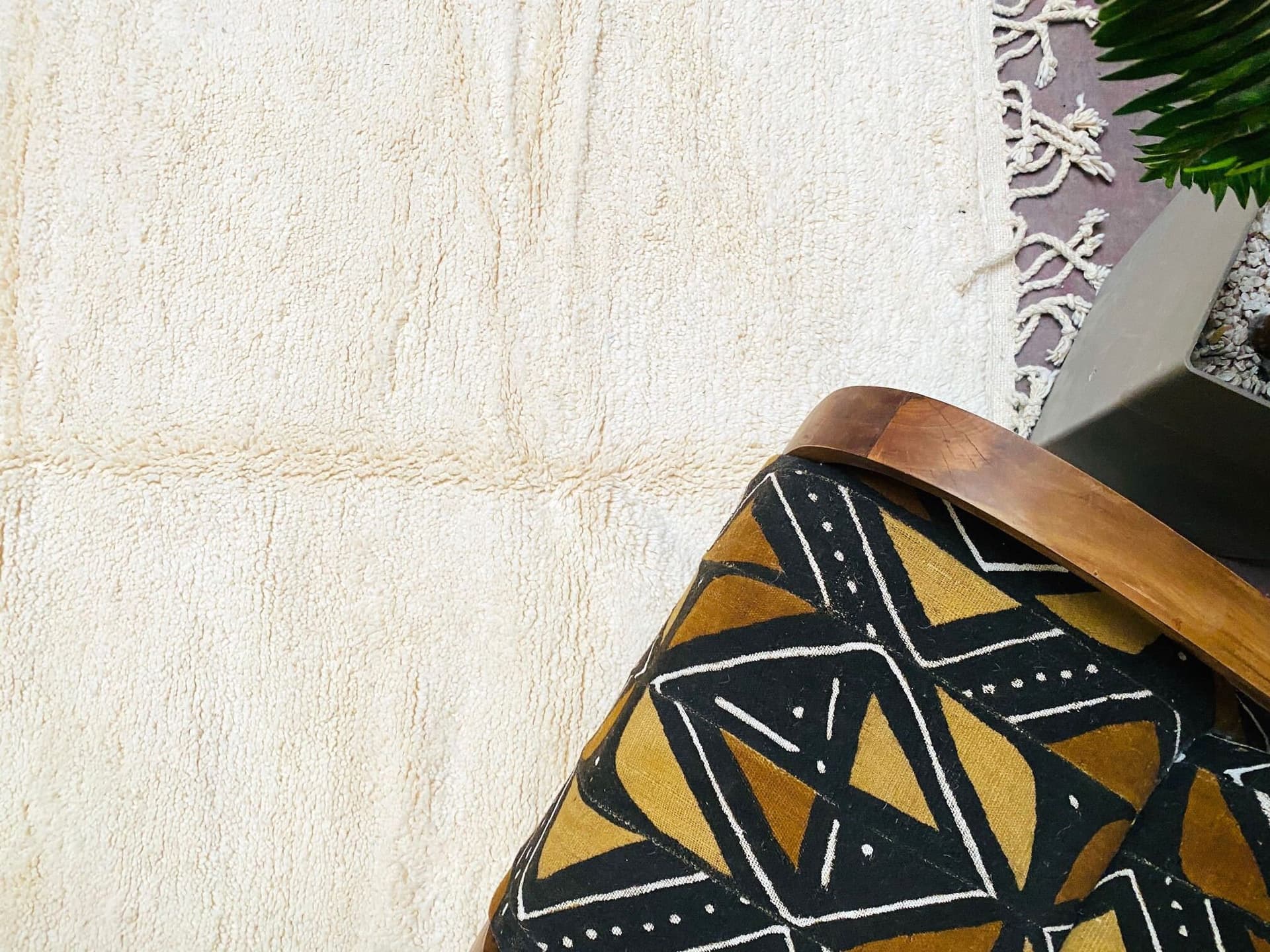 Ivory Center Seam Beni Ourain Rug