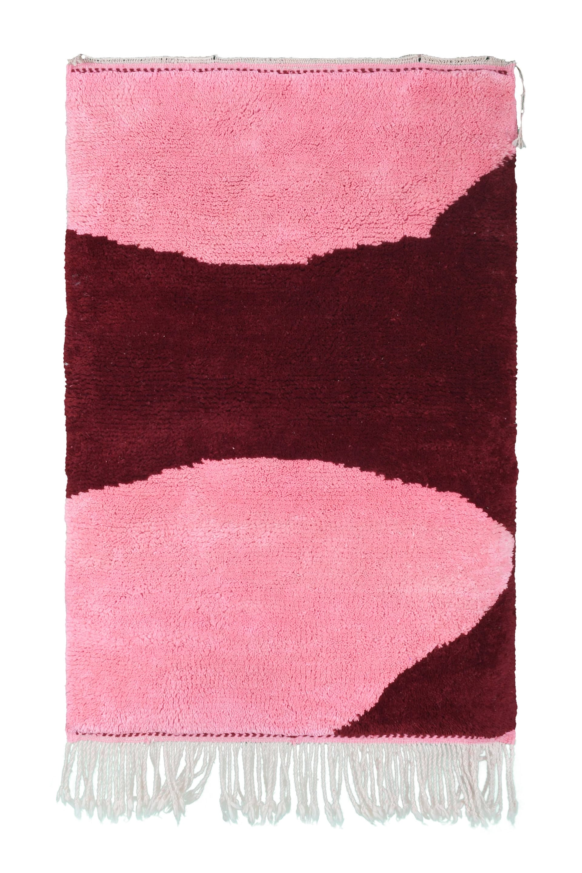 Pink Curved Block Beni Mrirt Rug