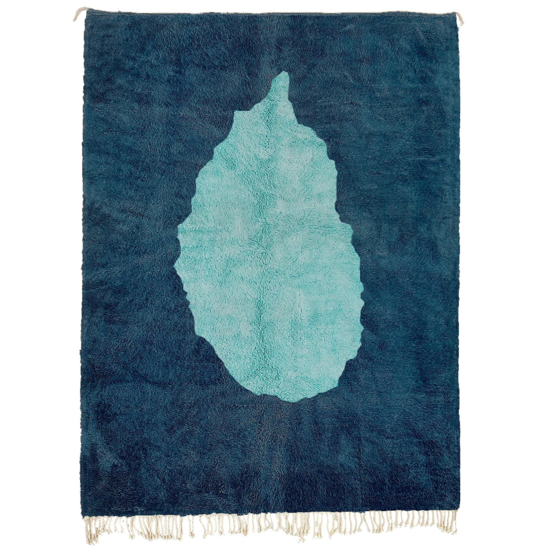 Blue Organic Medallion Beni Mrirt Rug