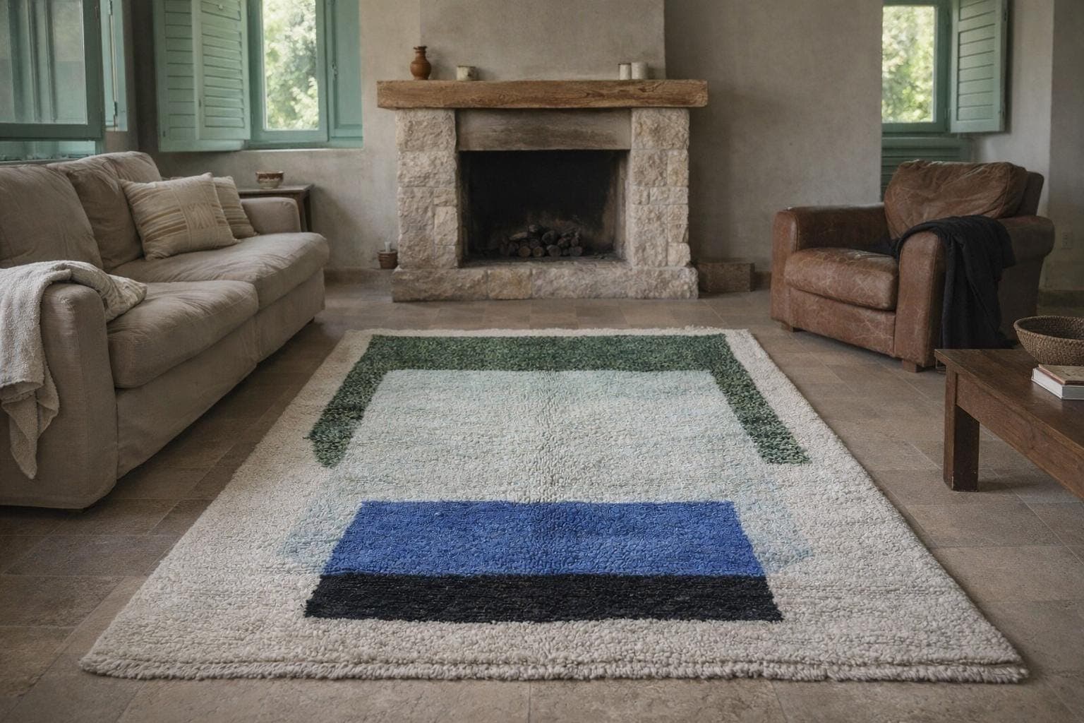 Neutral Block Beni Mrirt Rug
