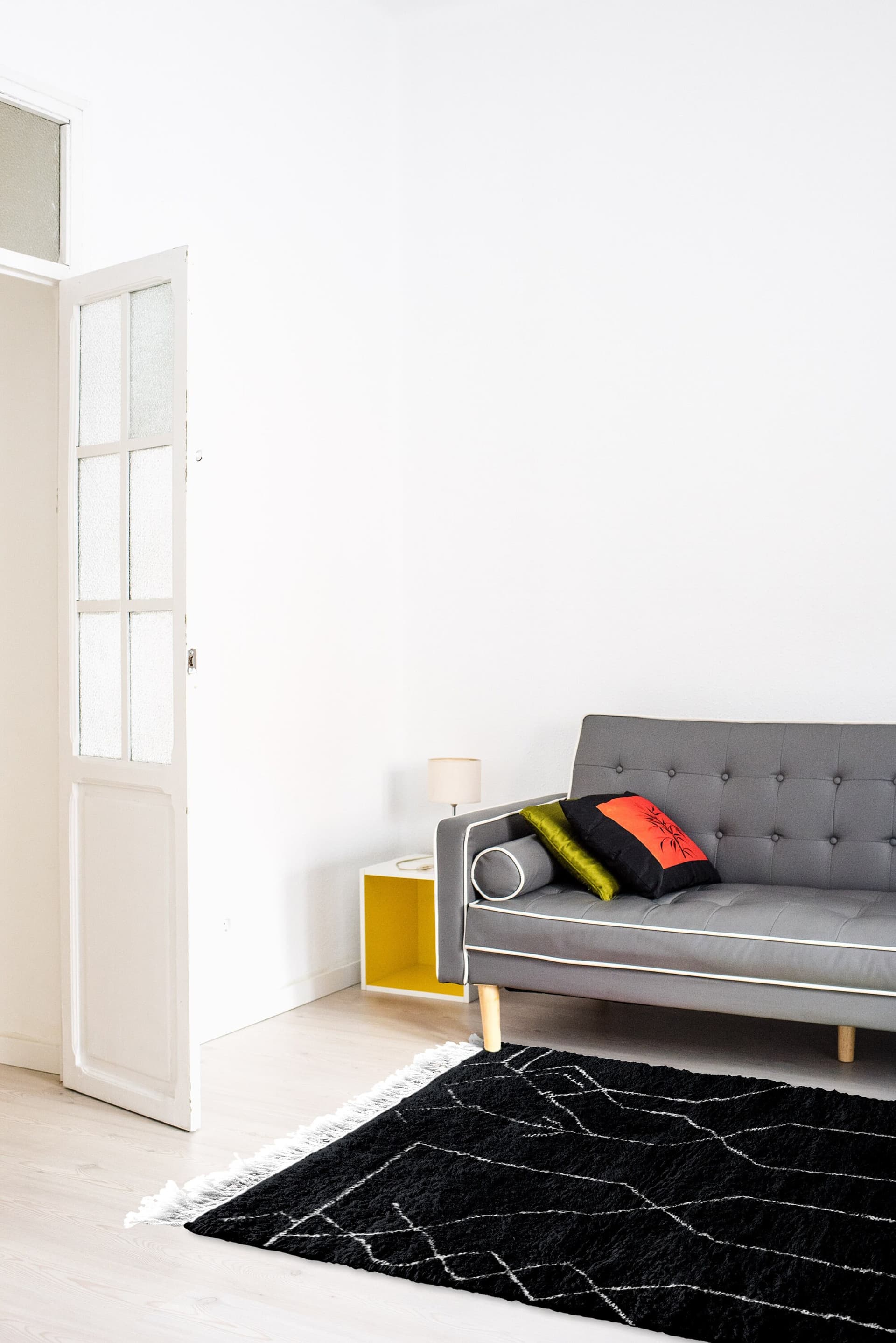 Black Ivory Lattice Beni Ourain Rug