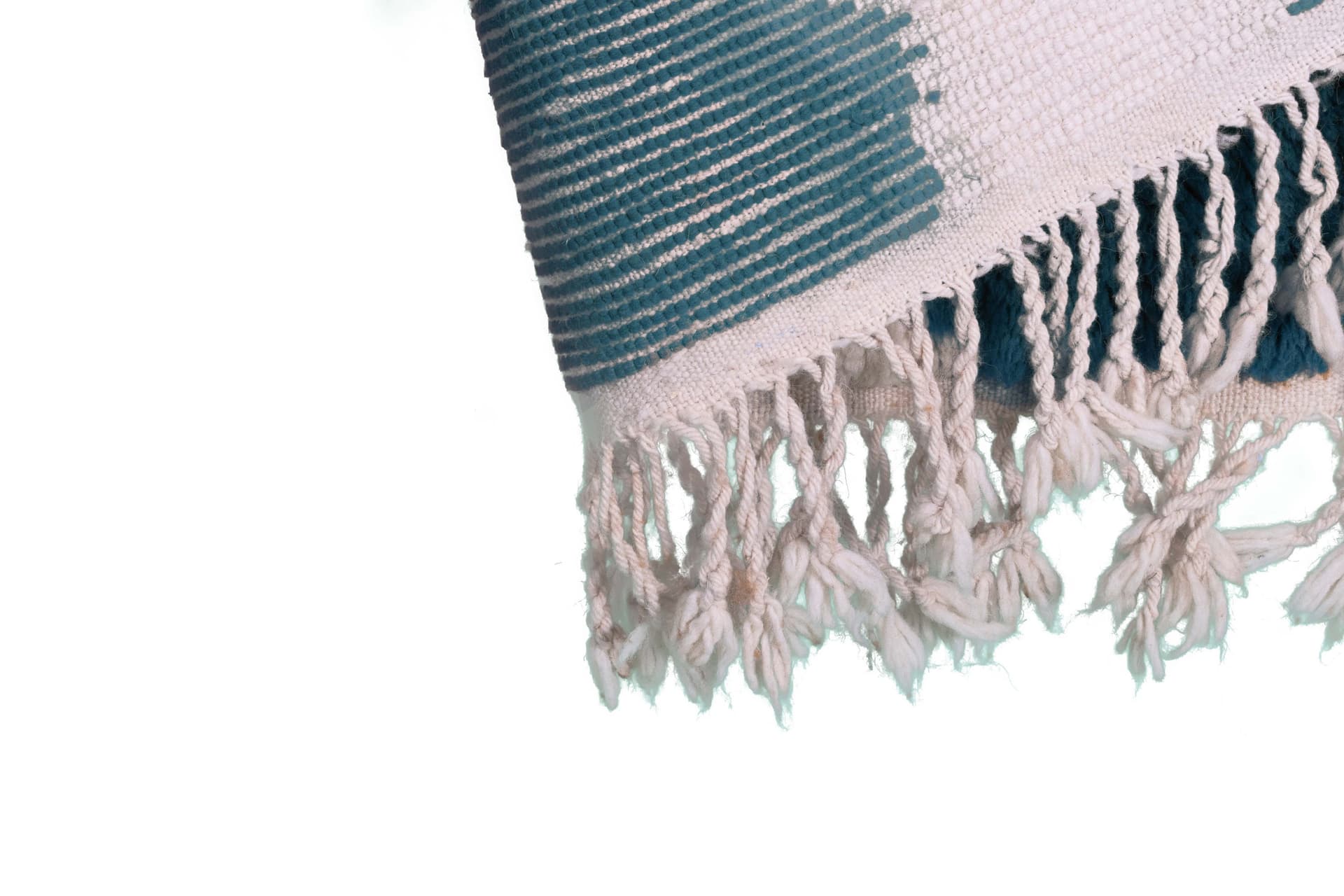 Blue Wavy Stripe Beni Mrirt Rug