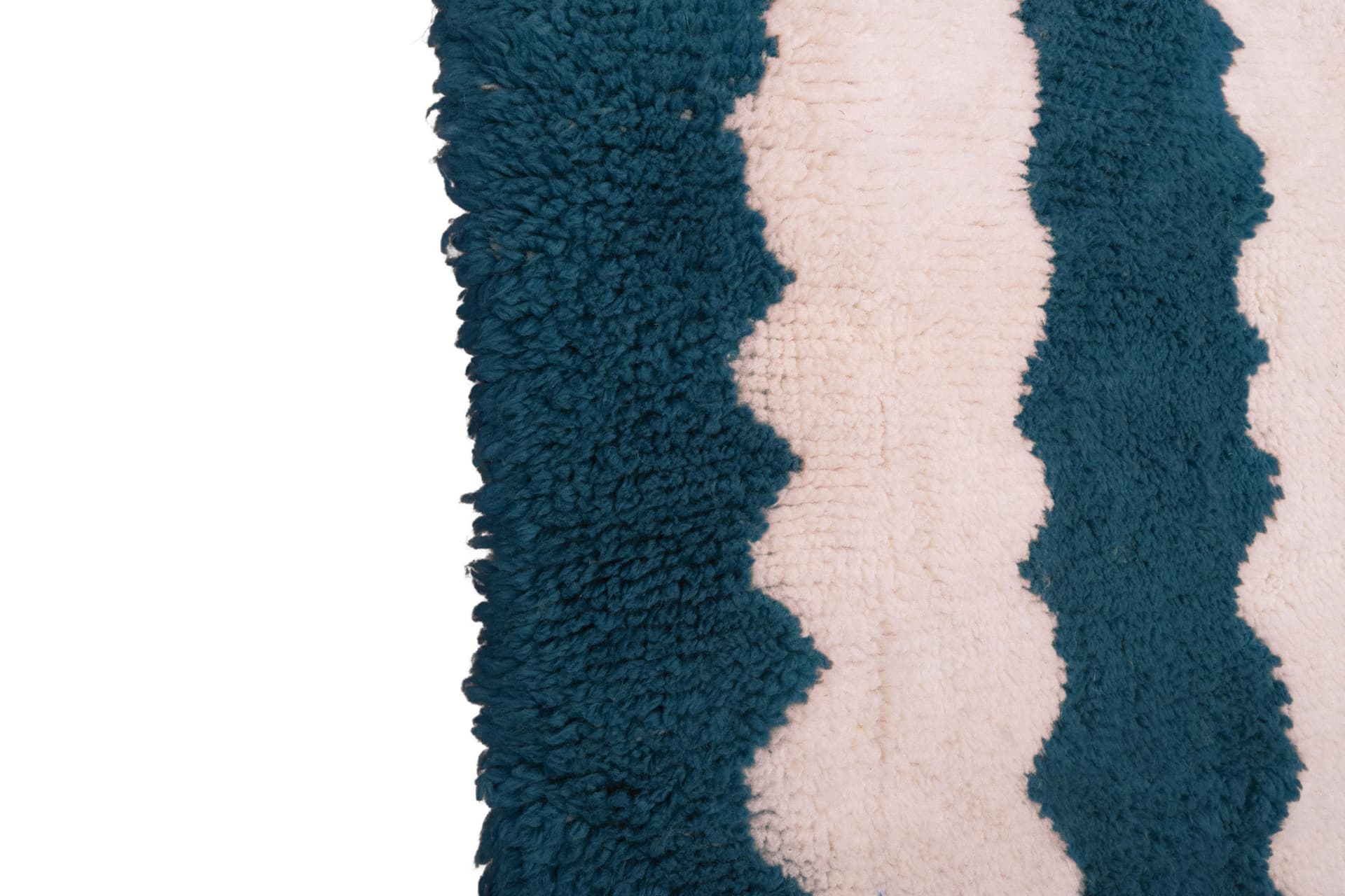 Blue Wavy Stripe Beni Mrirt Rug