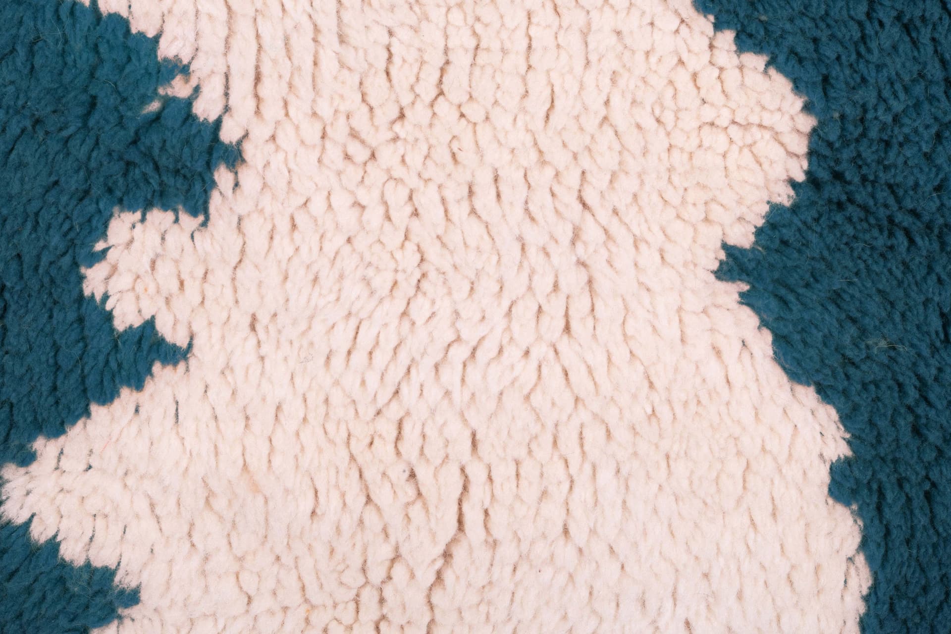 Blue Wavy Stripe Beni Mrirt Rug