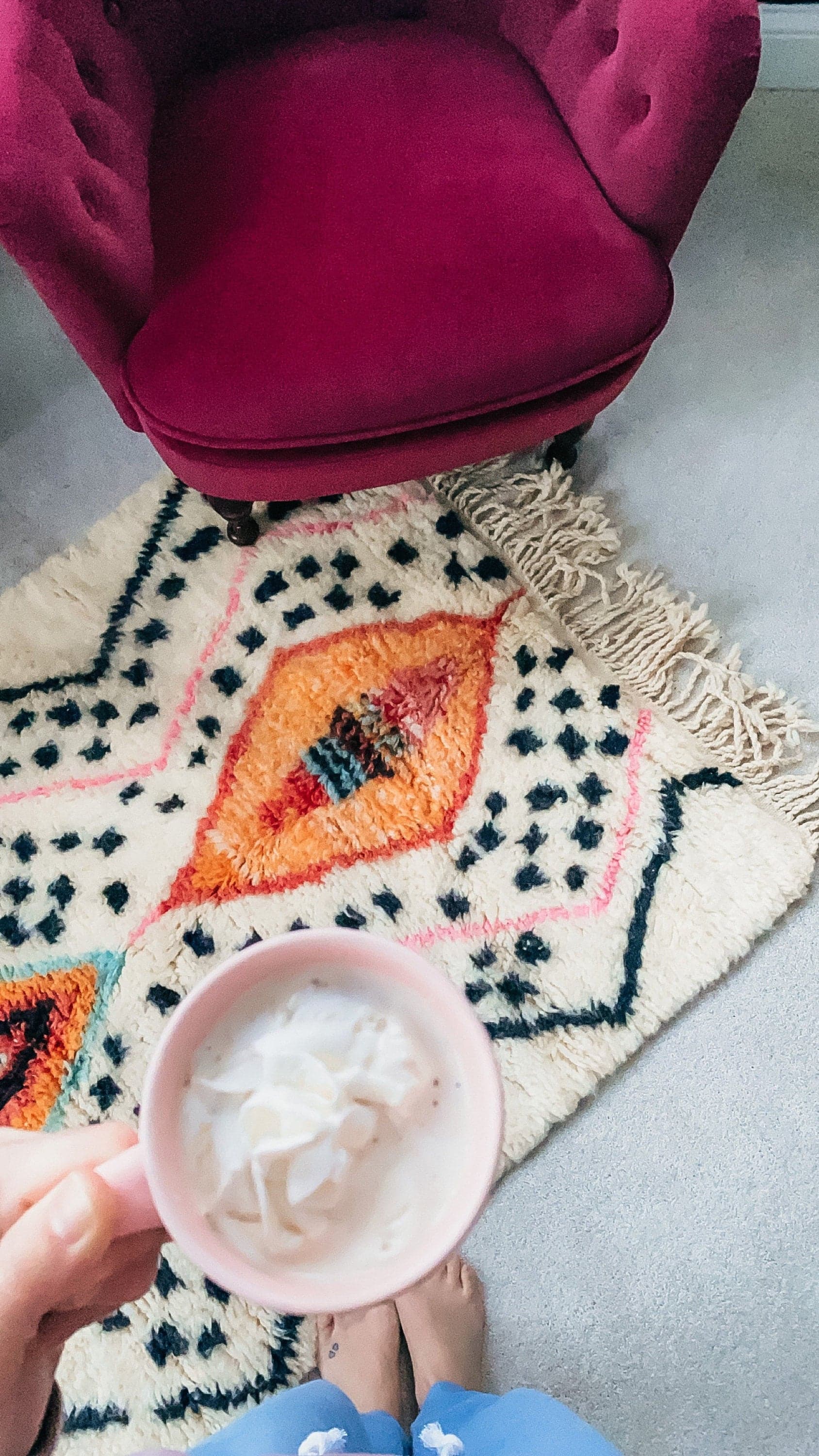 Ivory Diamond Medallion Azilal Rug