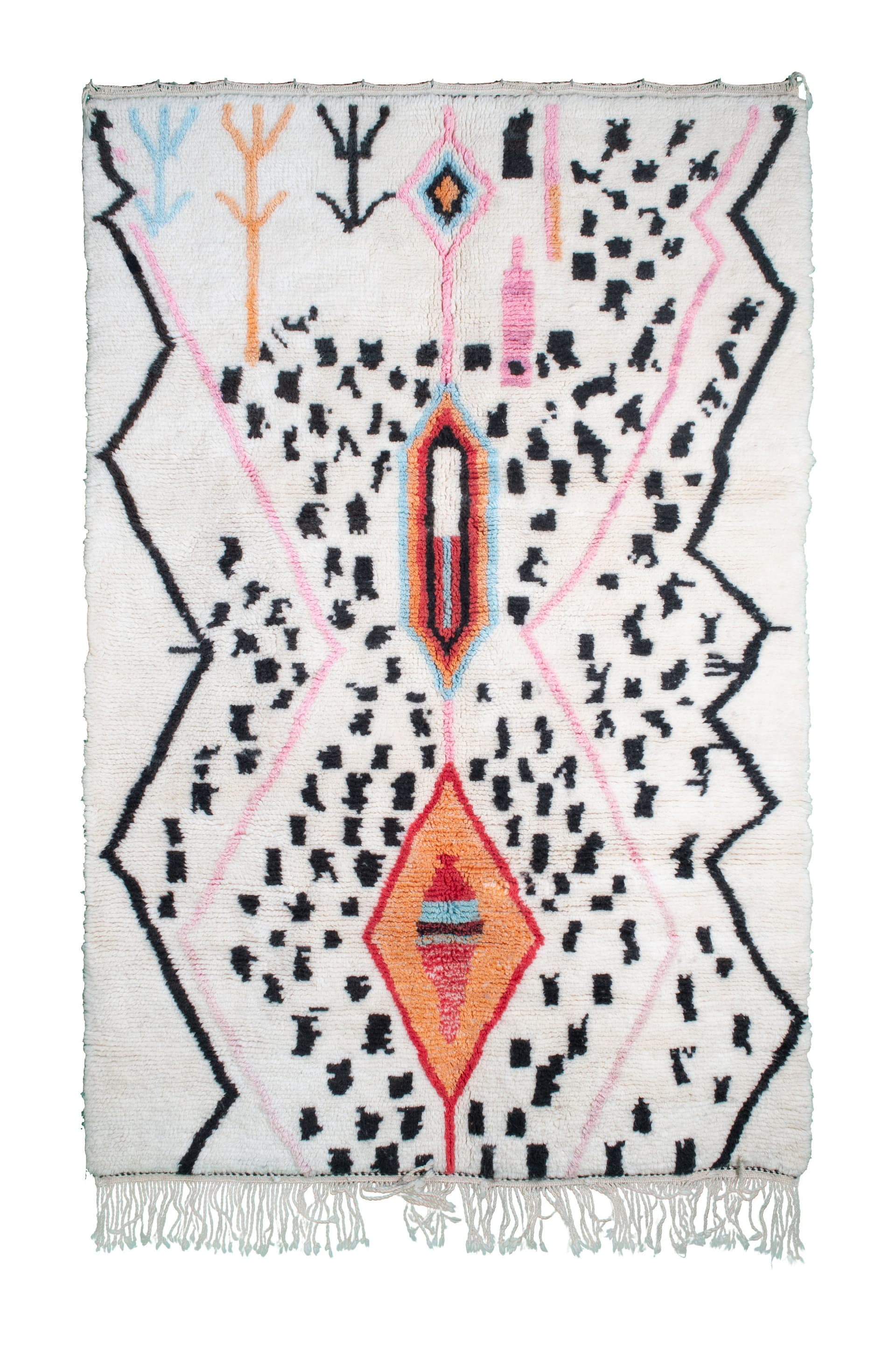 Ivory Diamond Medallion Azilal Rug