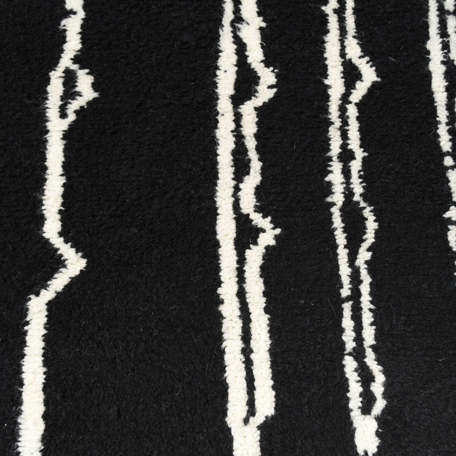 Black Linear Abstract Rug