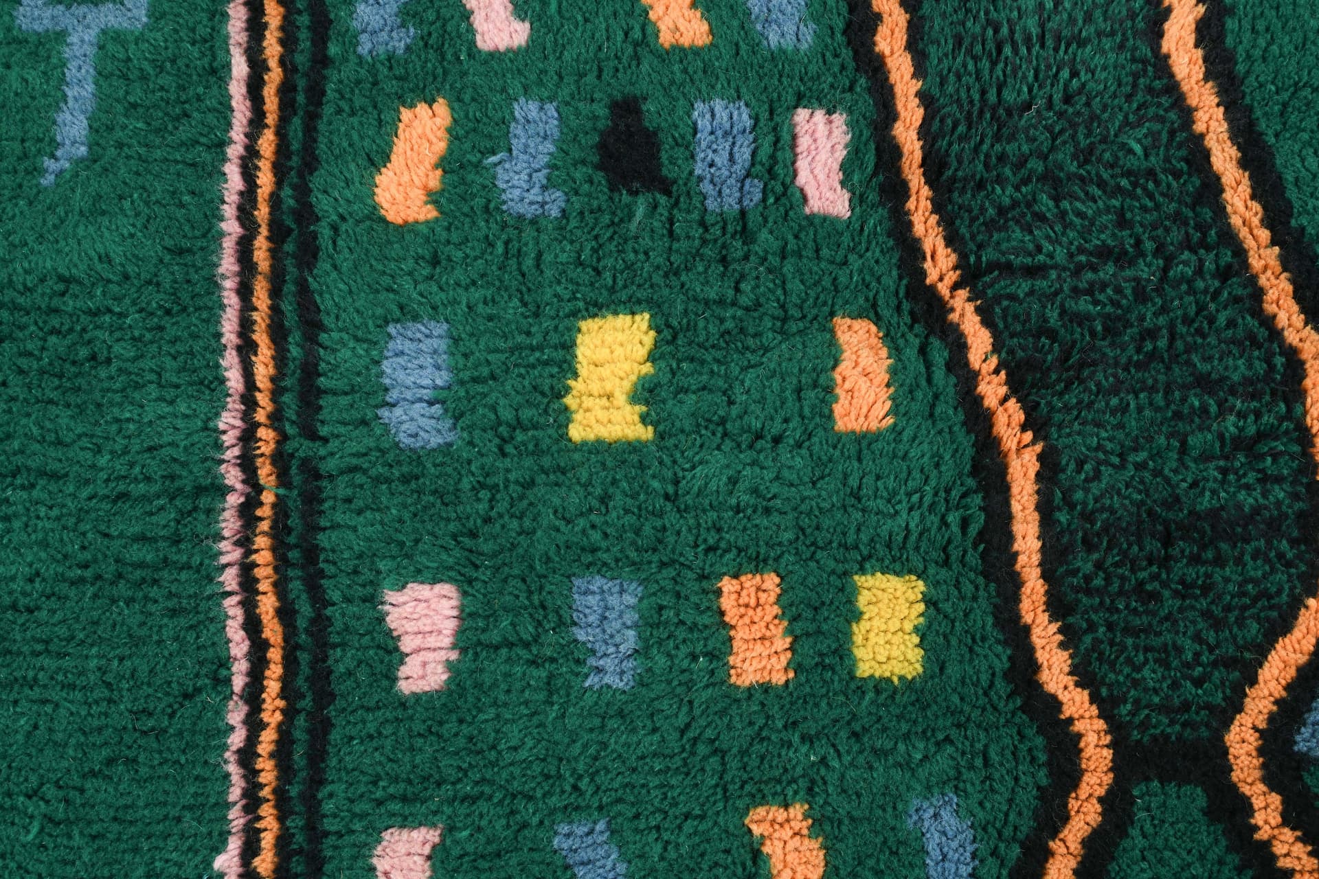 Emerald Green Abstract Line Rug