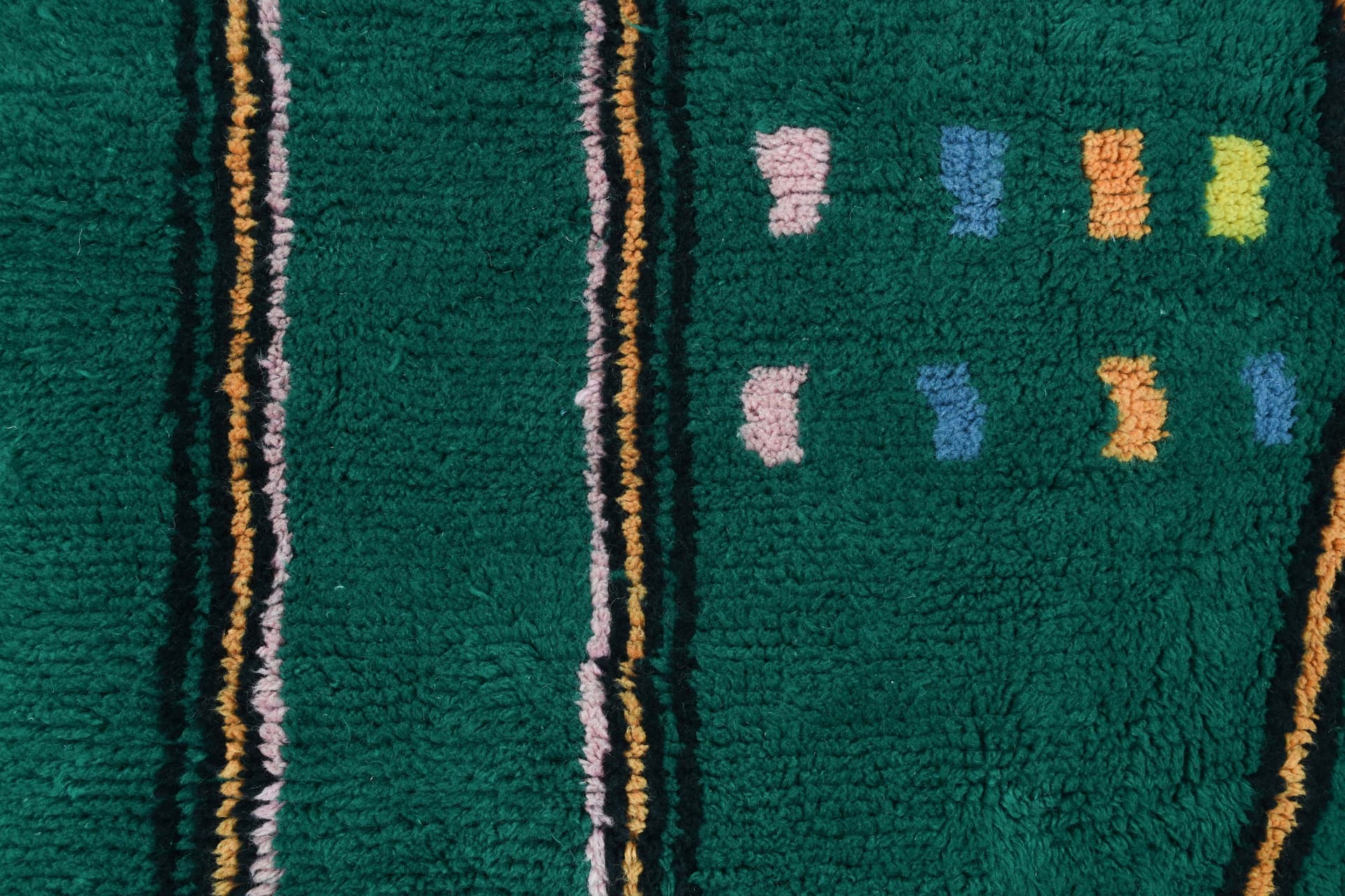Emerald Green Abstract Line Rug