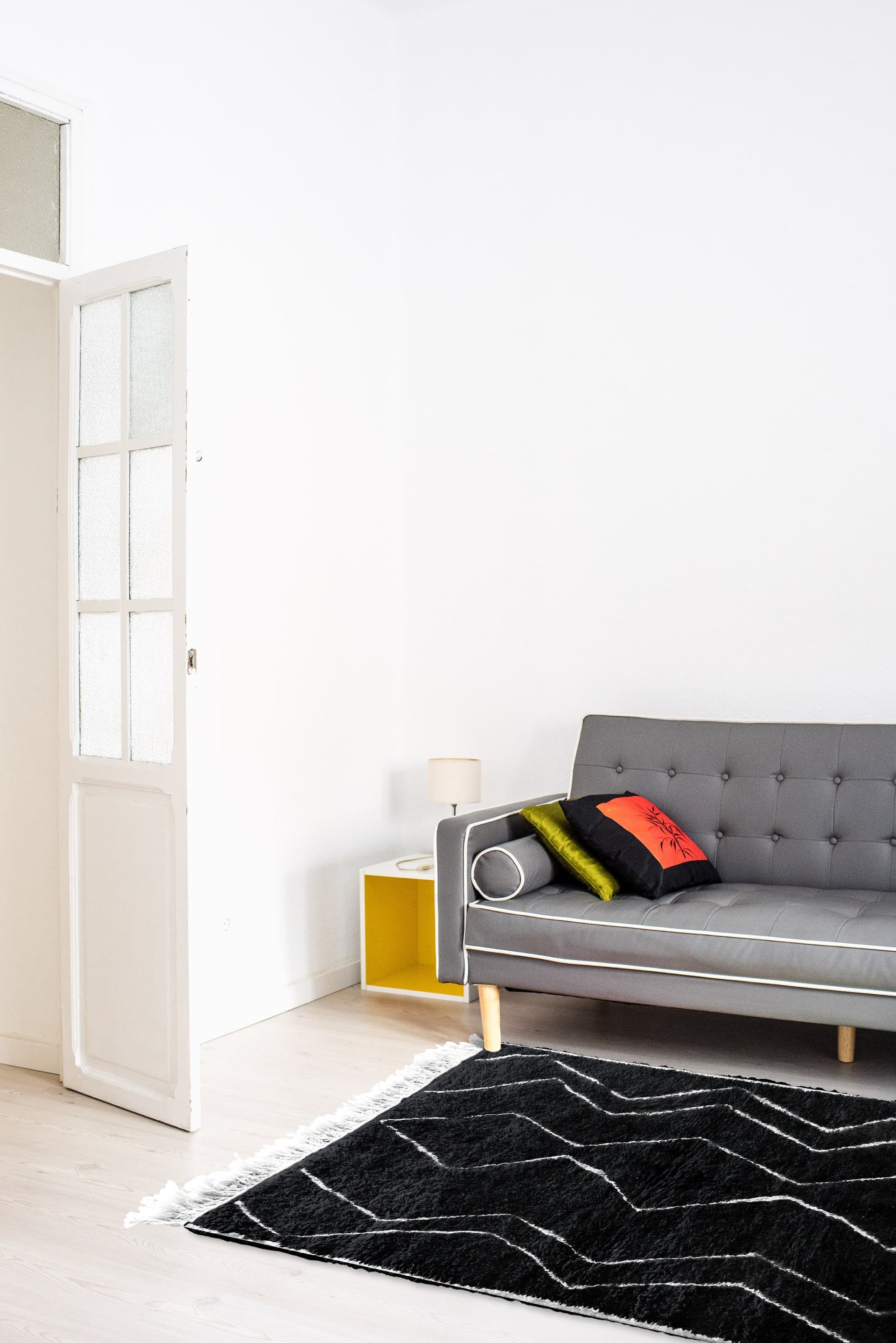 Black Wavy Diamond Beni Ourain Rug