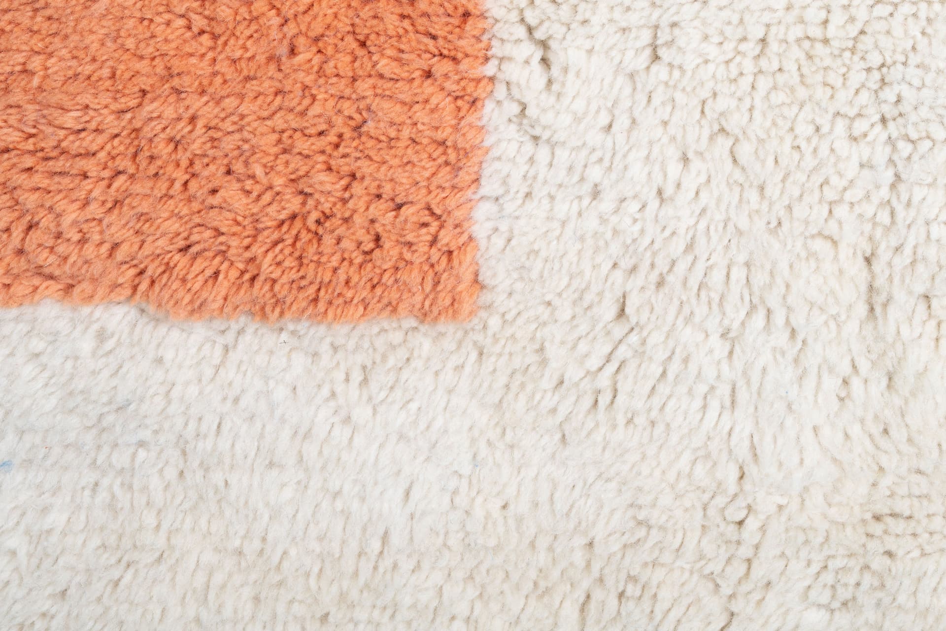 Moroccan Rug Mrirt 5x8 Wool Ivory White Cobalt Blue Blush Pink Peach Minimalist Living Room Berber