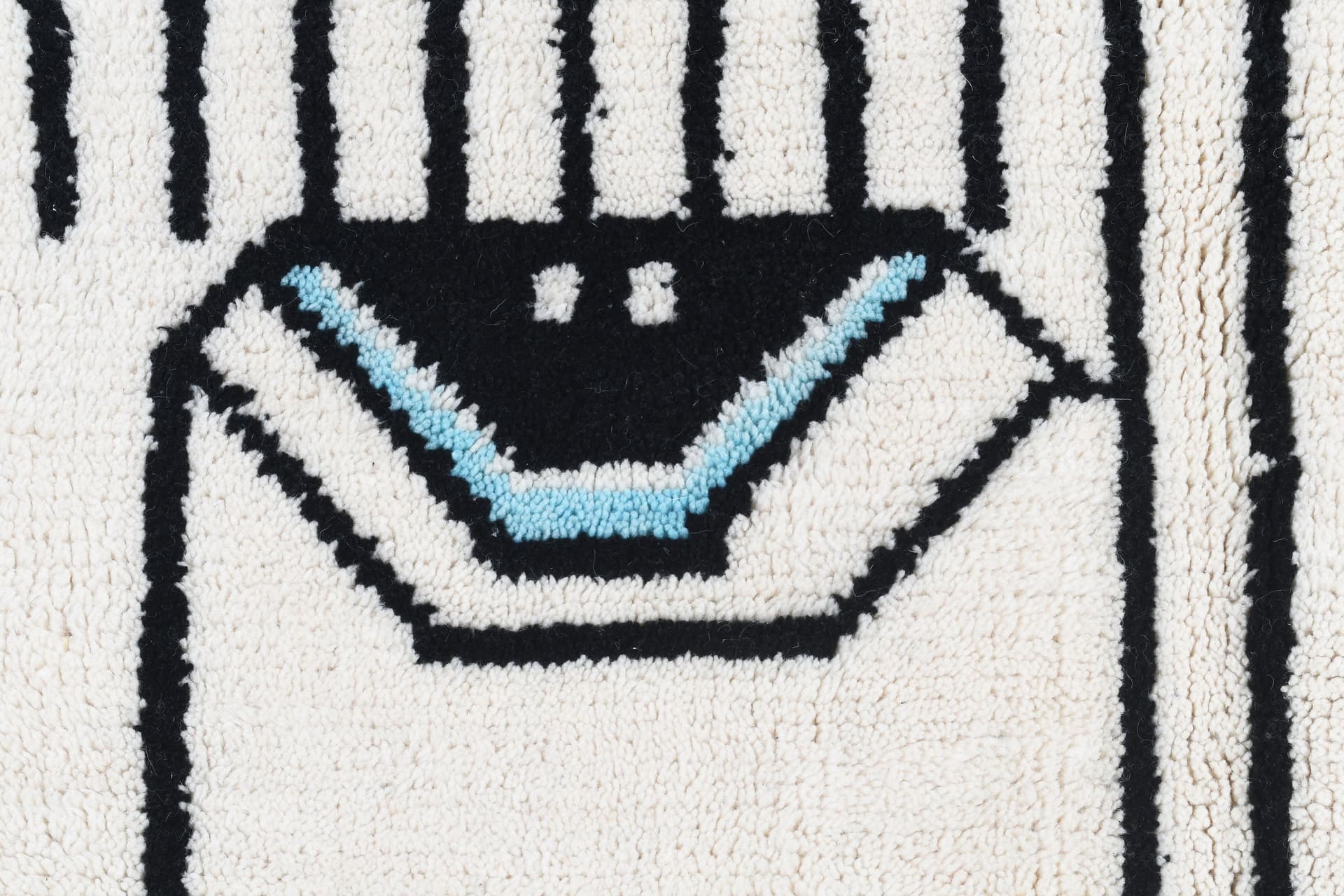 Moroccan Rug Mrirt 3x5 Wool Ivory Black Red Minimalist Living Room Berber