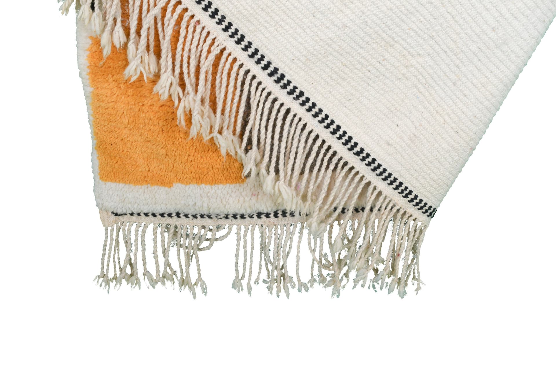 Ivory Blue Abstract Beni Ourain Rug