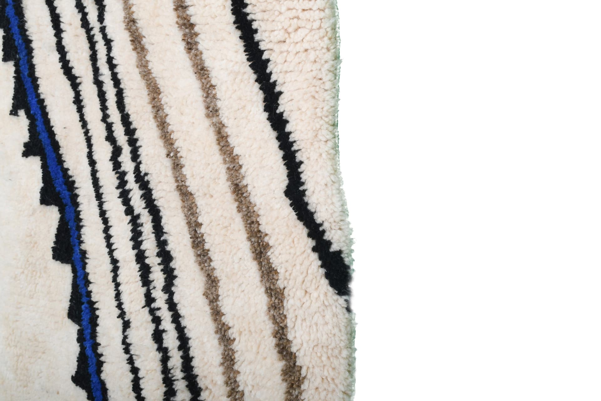 Ivory Blue Abstract Beni Ourain Rug