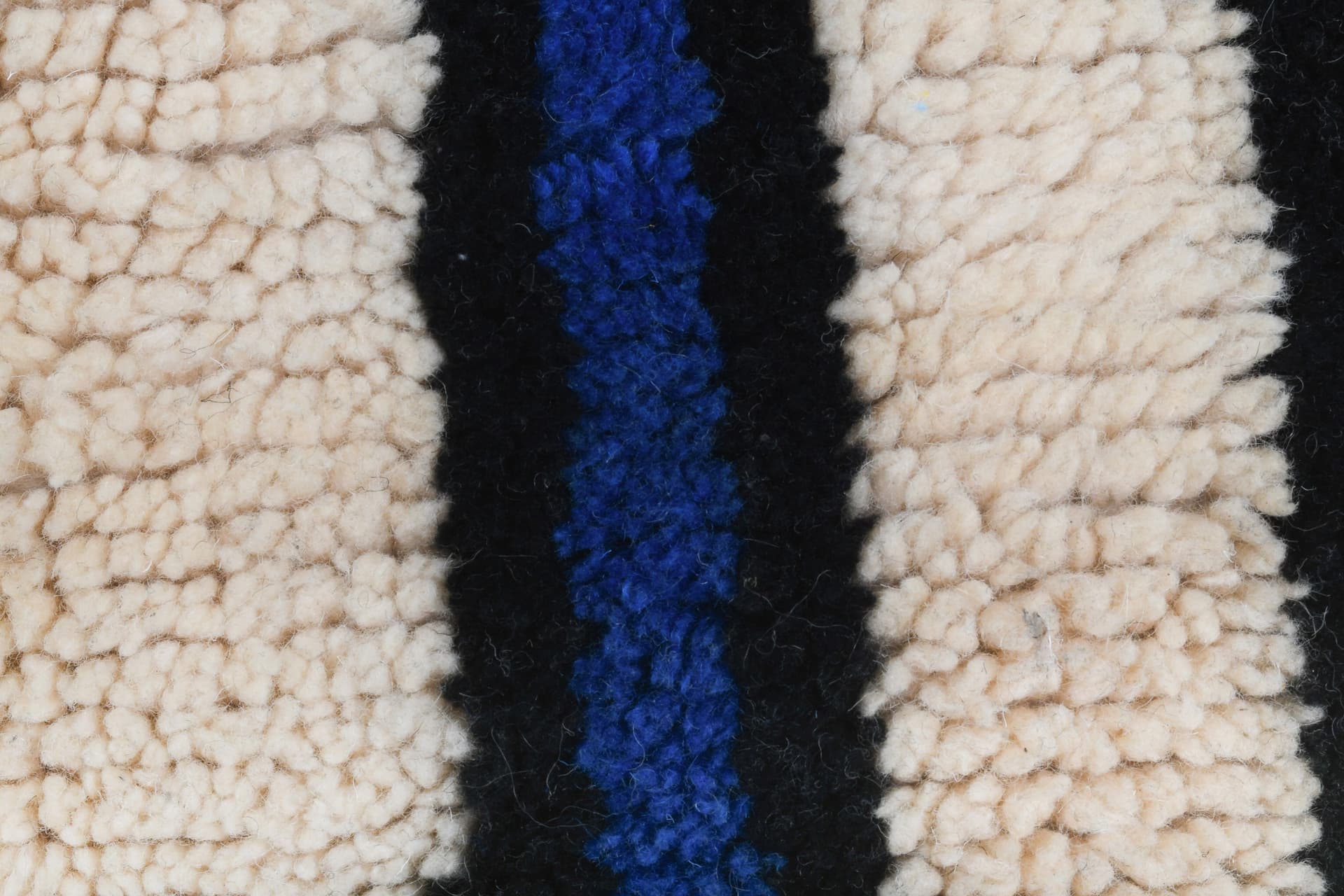 Ivory Blue Abstract Beni Ourain Rug