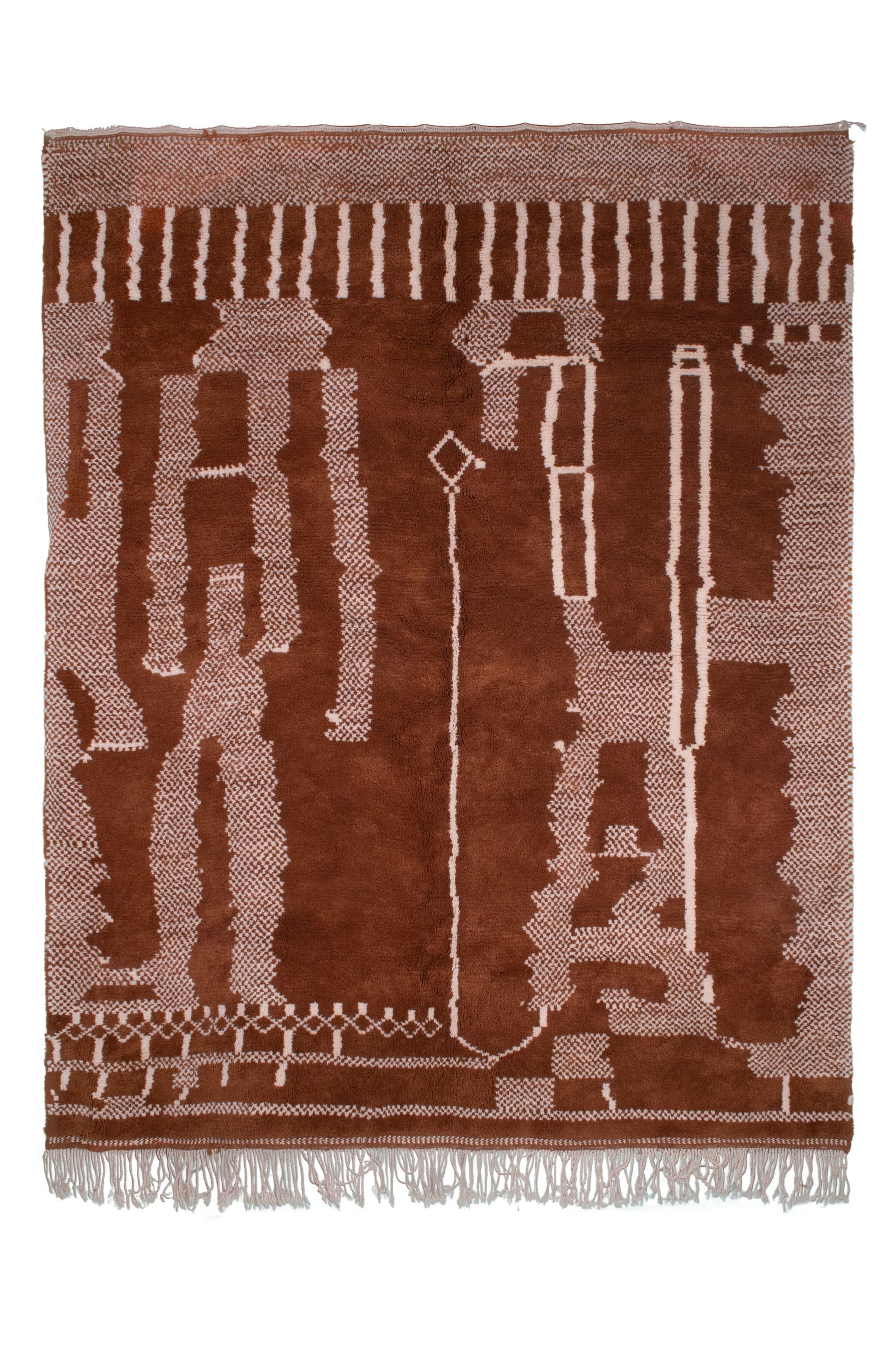 Rust Geometric Beni Mrirt Rug
