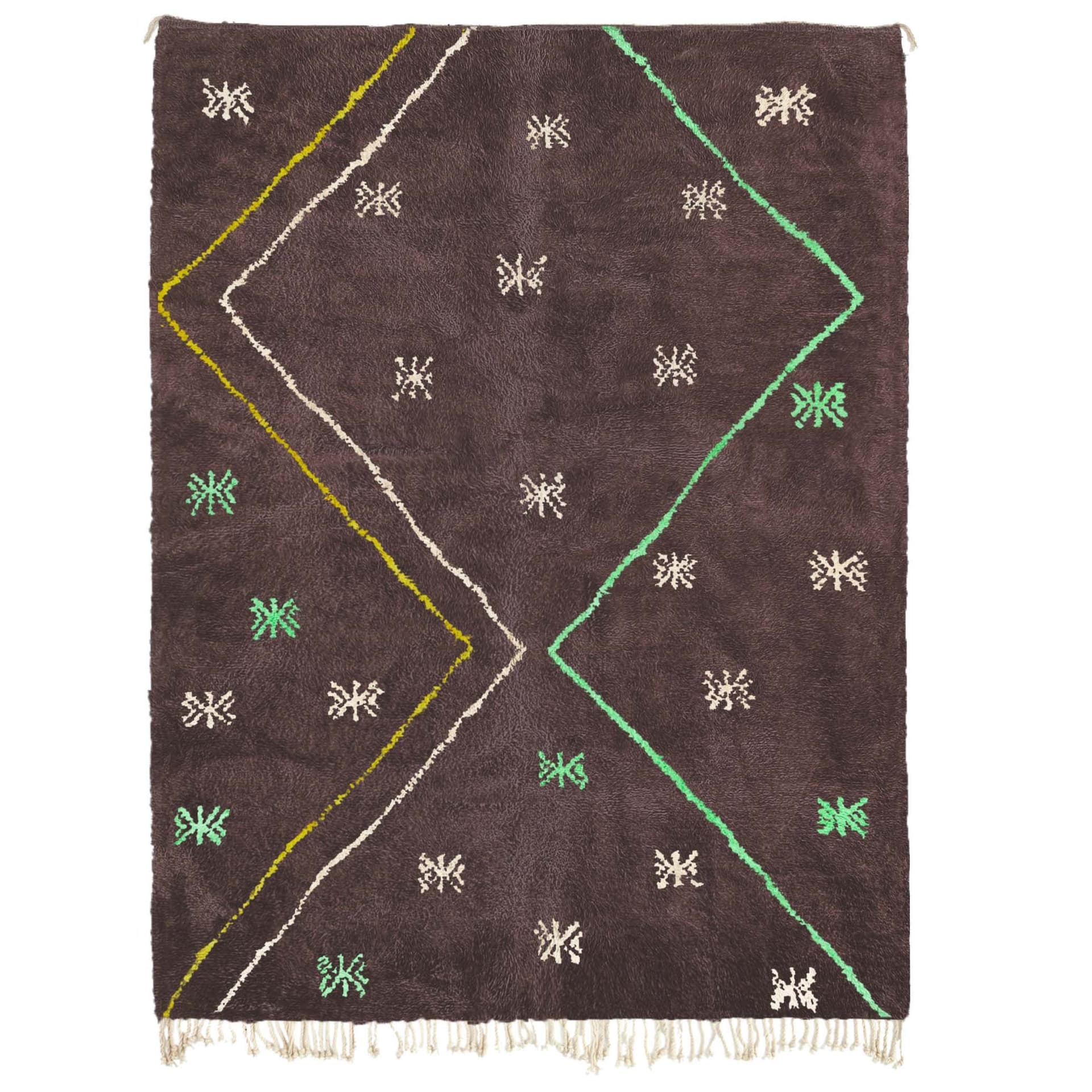 Brown Zigzag Beni Mrirt Rug