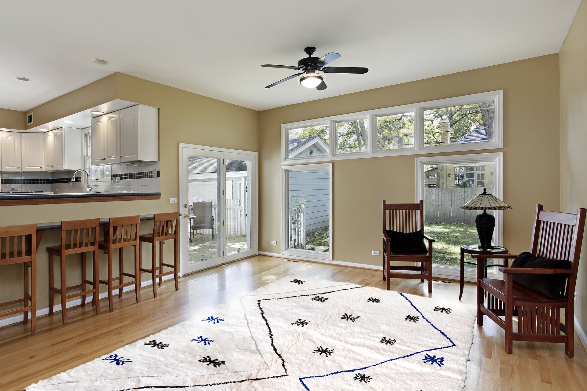 Ivory Blue Diamond Beni Ourain Rug