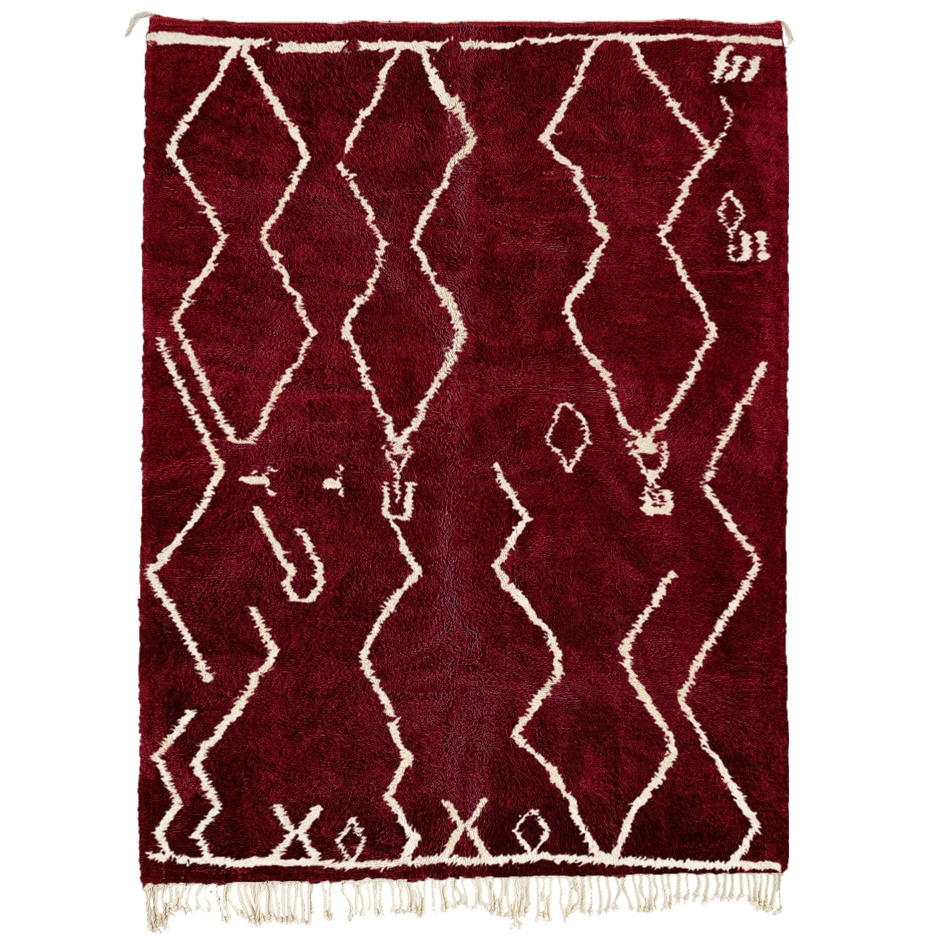 Burgundy Zigzag Beni Mrirt Rug