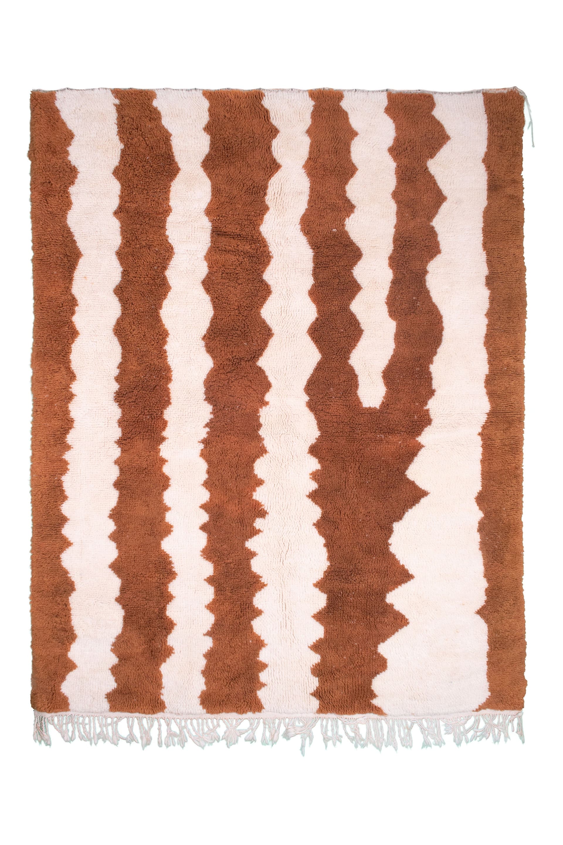 Brown Wavy Stripe Beni Mrirt Rug
