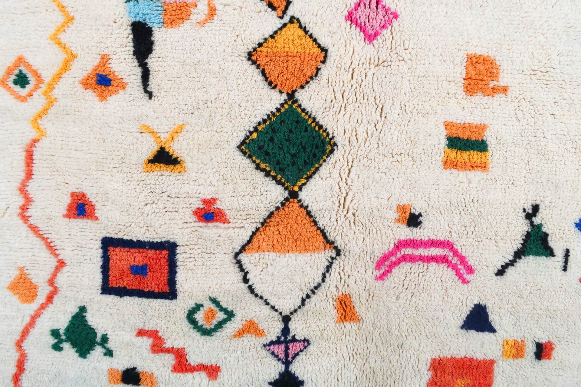 Neutral Diamond Motif Azilal Rug