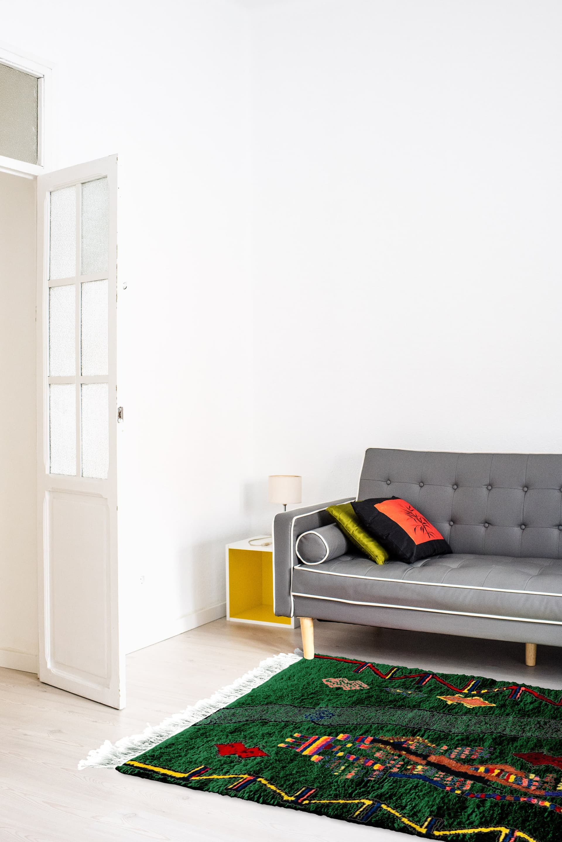 Green Zigzag Border Azilal Rug