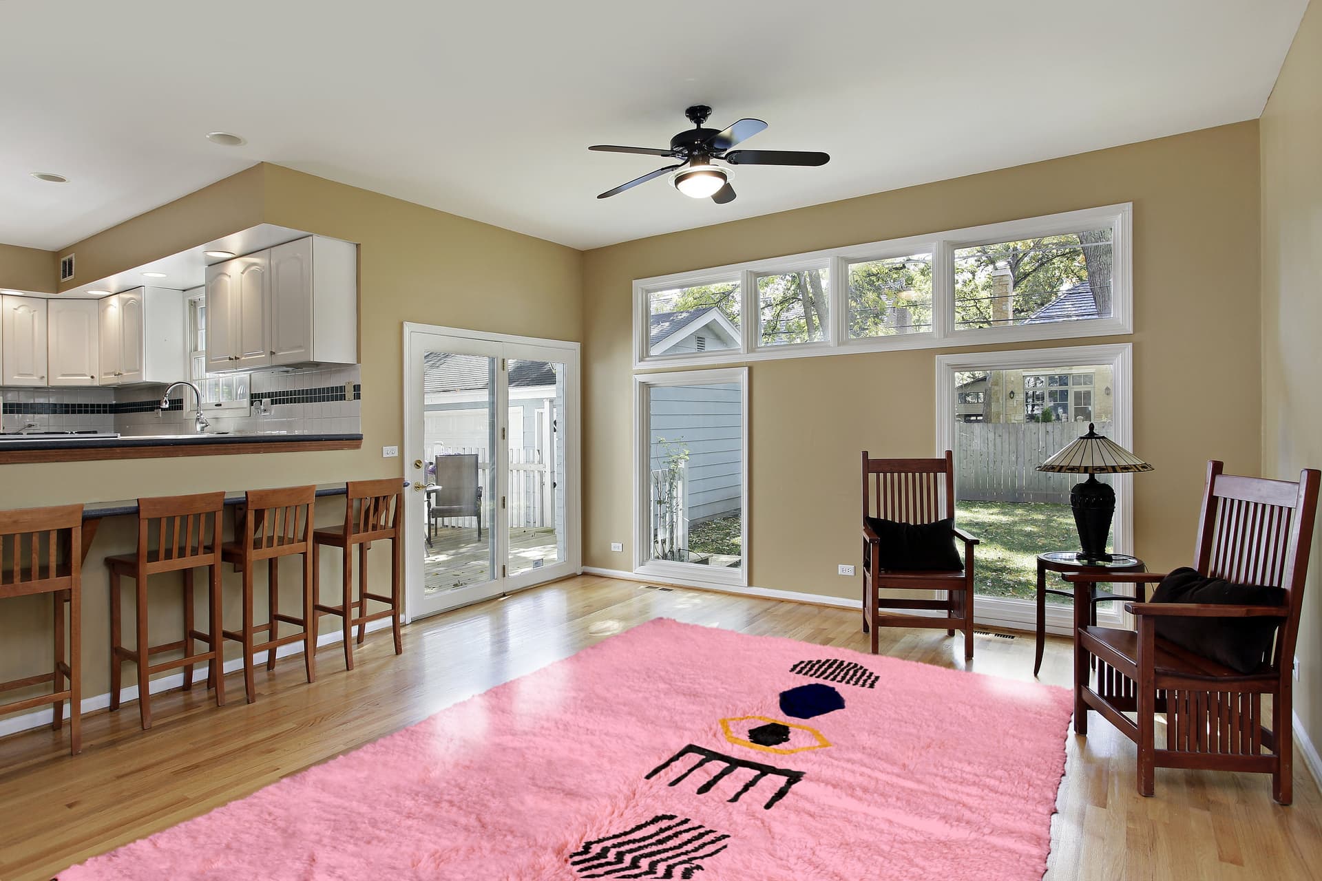 Moroccan Rug Handmade Wool Custom Size - Pink Boho Area Rug for Living Room Bedroom - Modern Minimalist Berber Rug