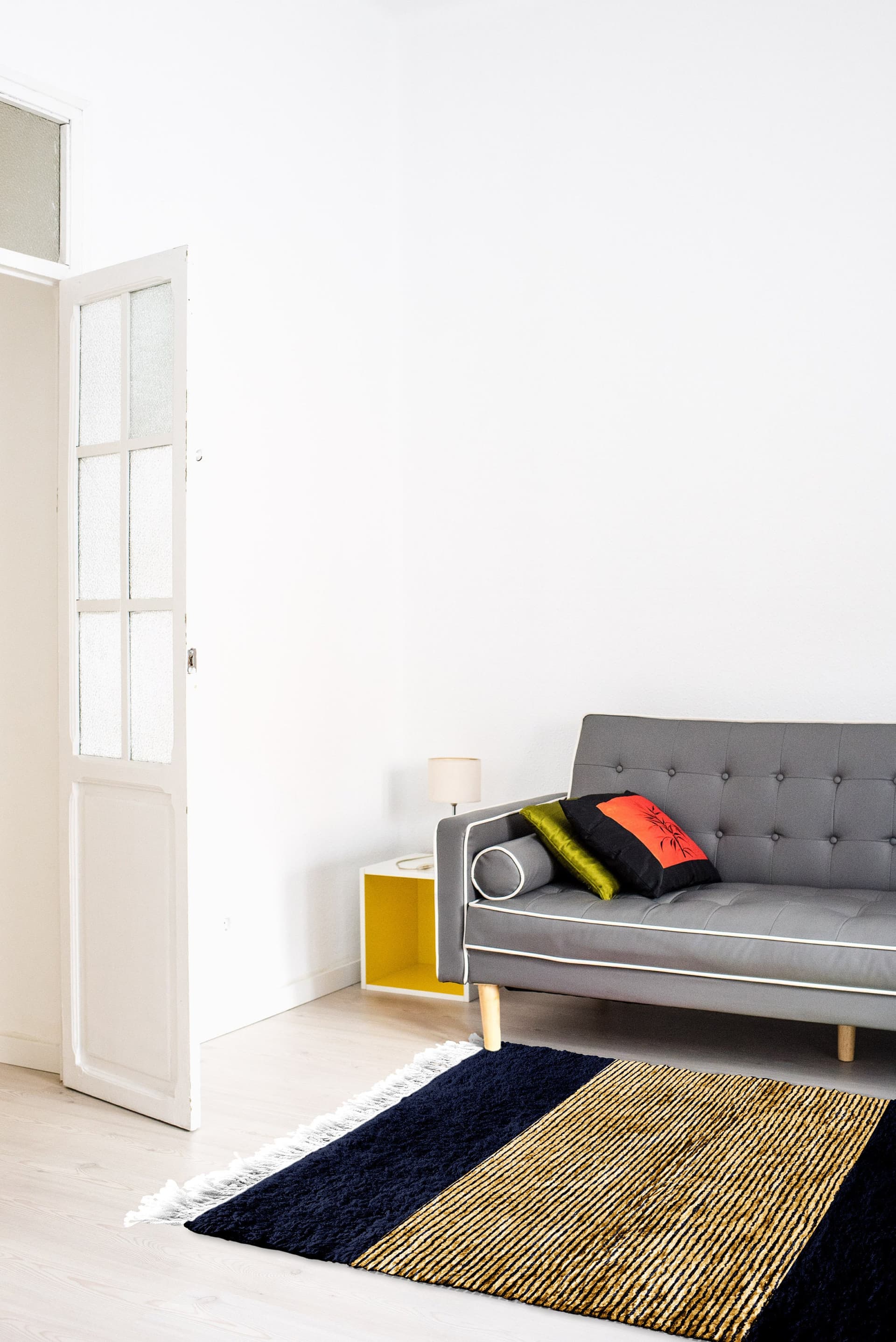 Navy Mustard Stripe Beni Mrirt Rug
