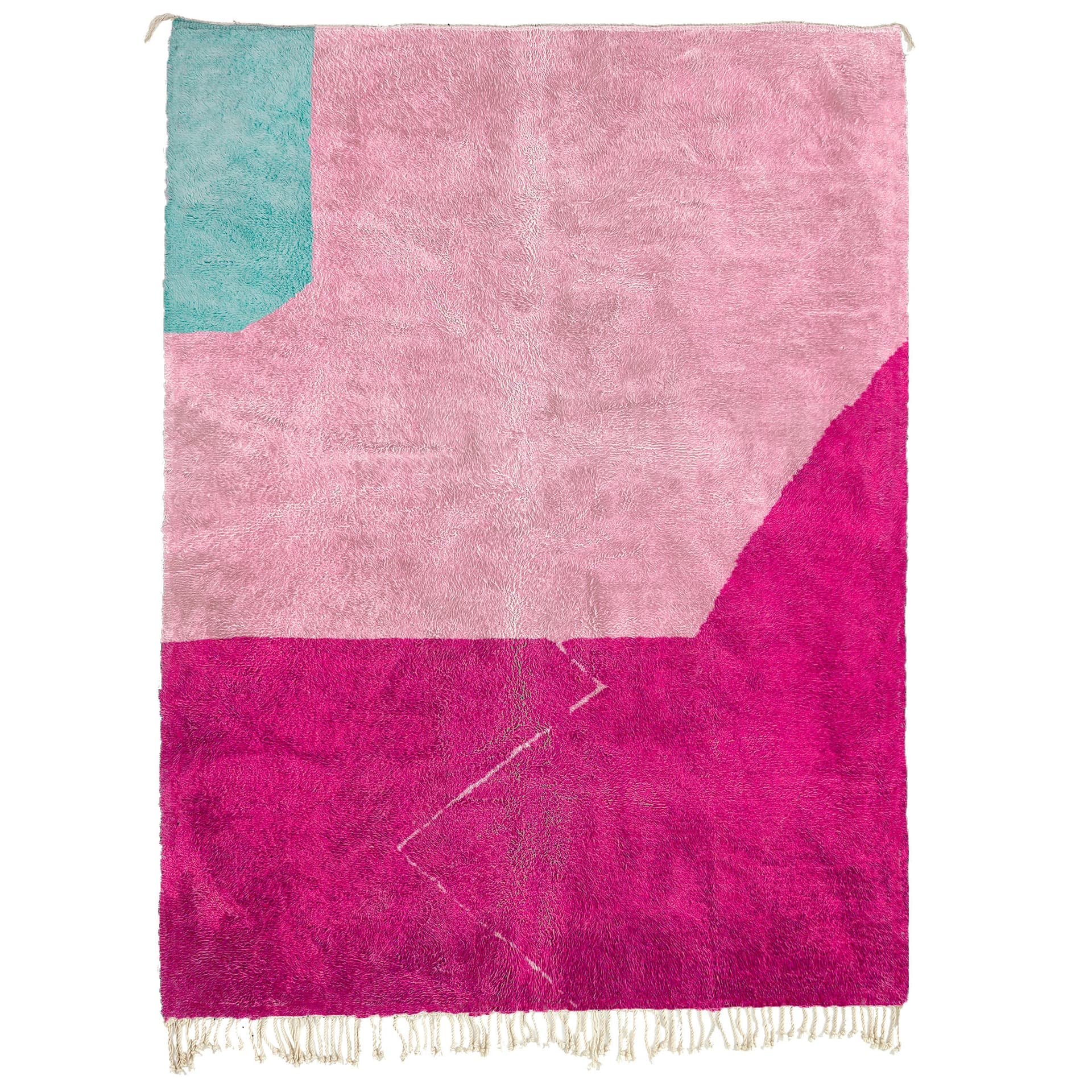 Pink Teal Colorblock Beni Mrirt Rug