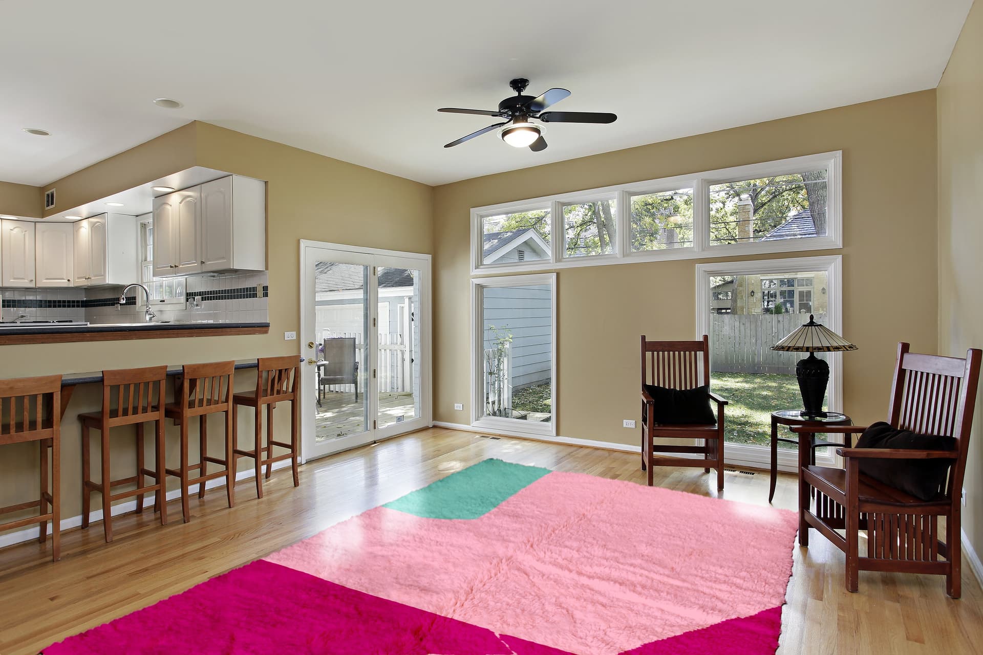 Pink Teal Colorblock Beni Mrirt Rug