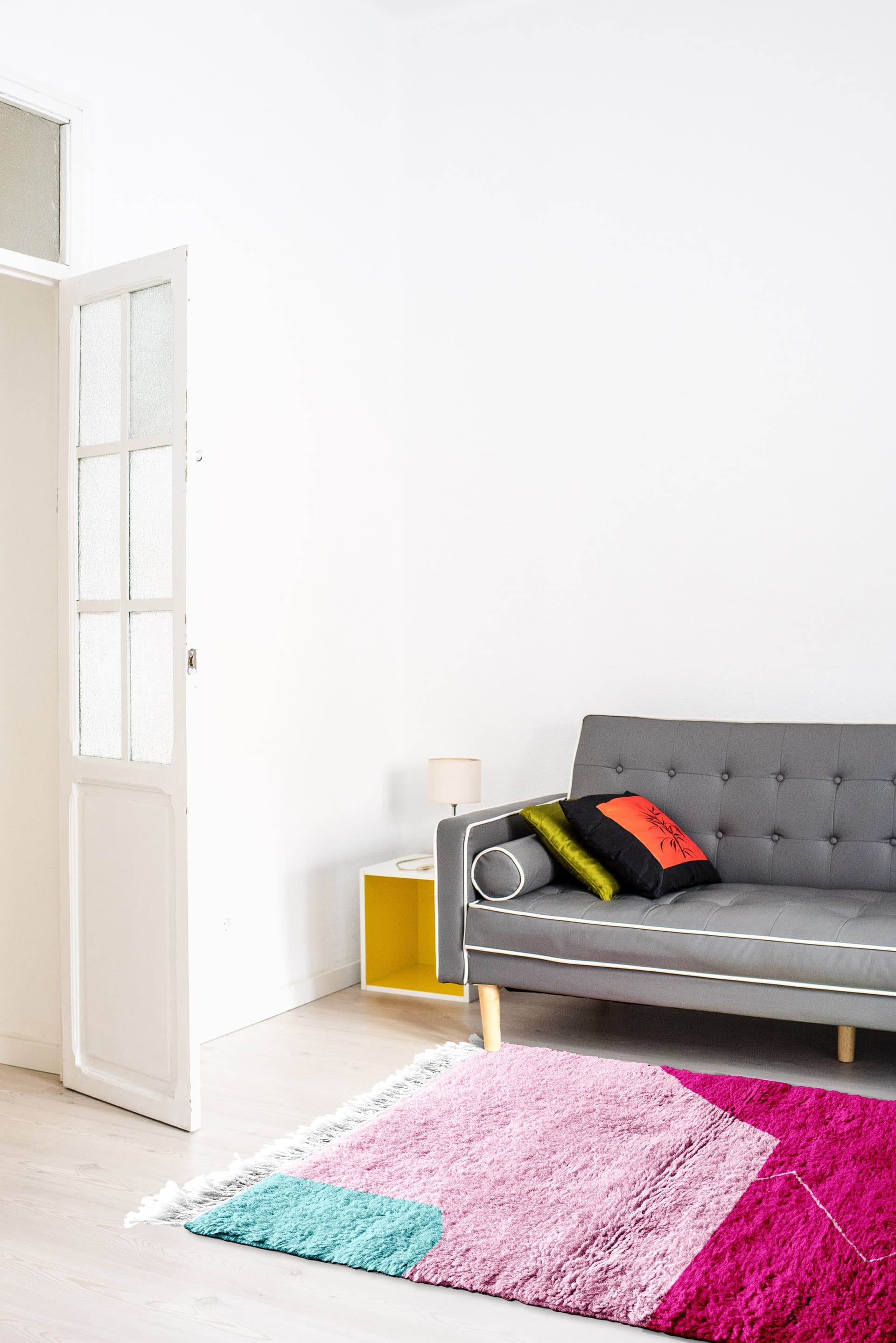 Pink Teal Colorblock Beni Mrirt Rug