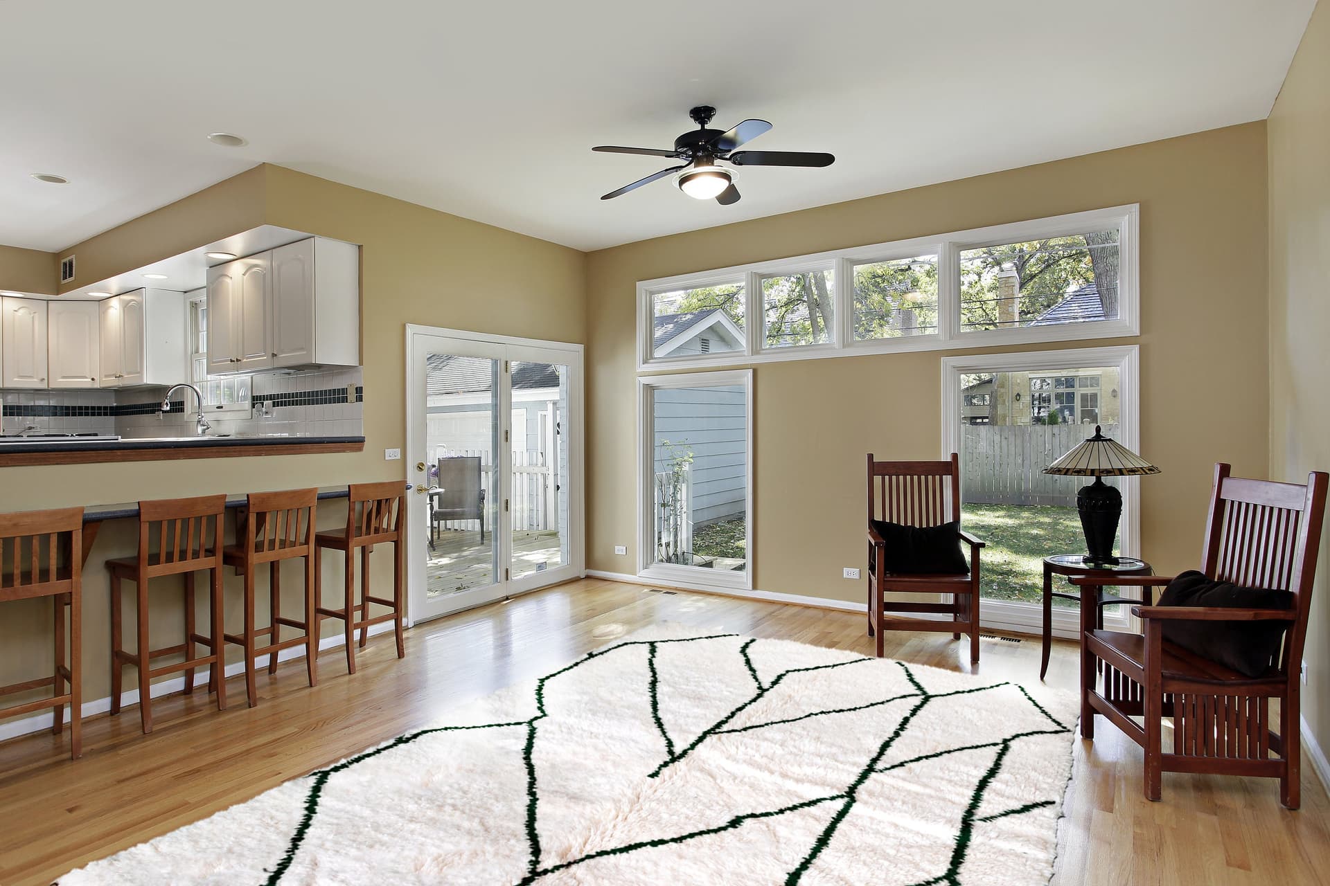 Neutral Green Line Beni Ourain Rug