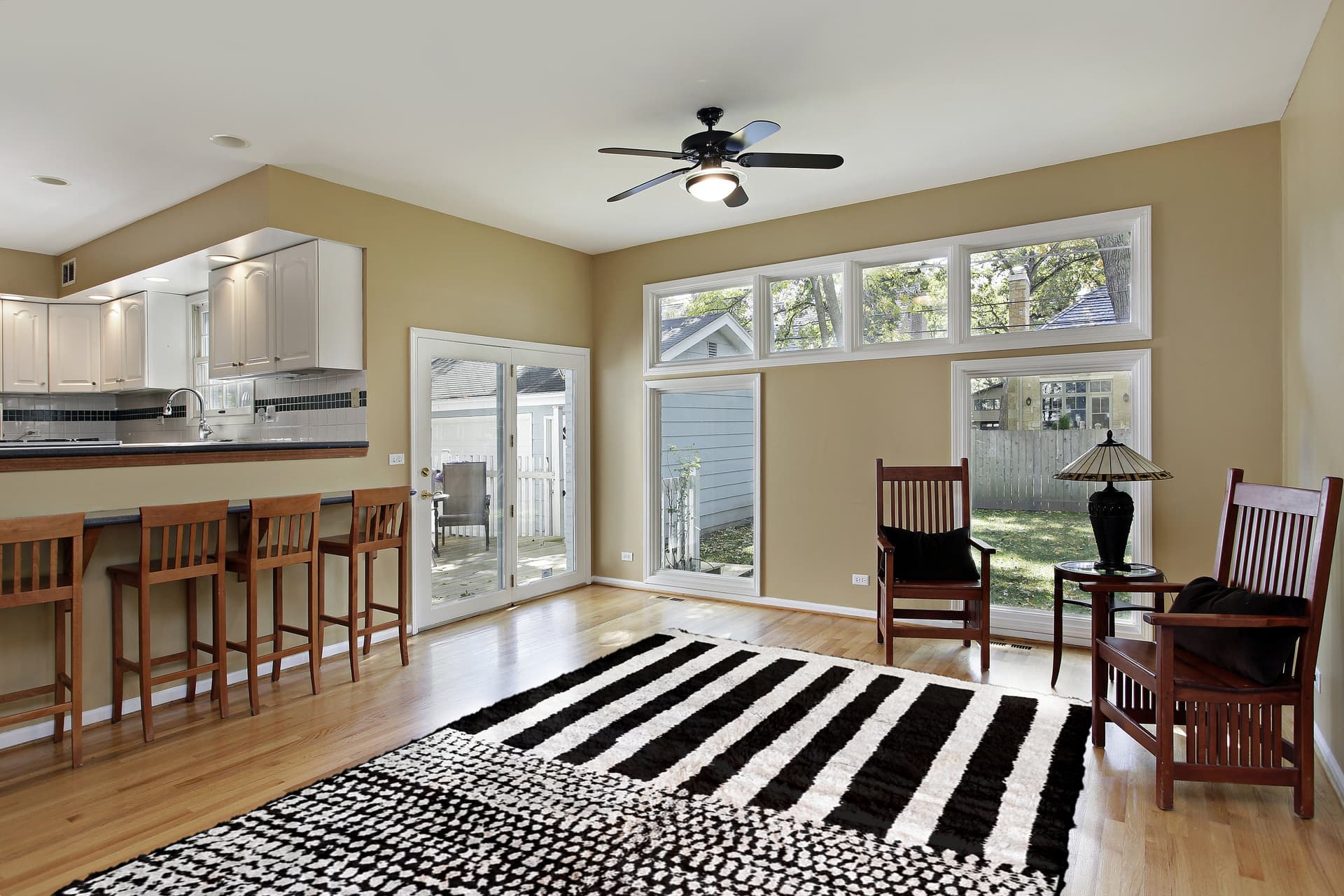 Black Striped Panel Beni Ourain Rug