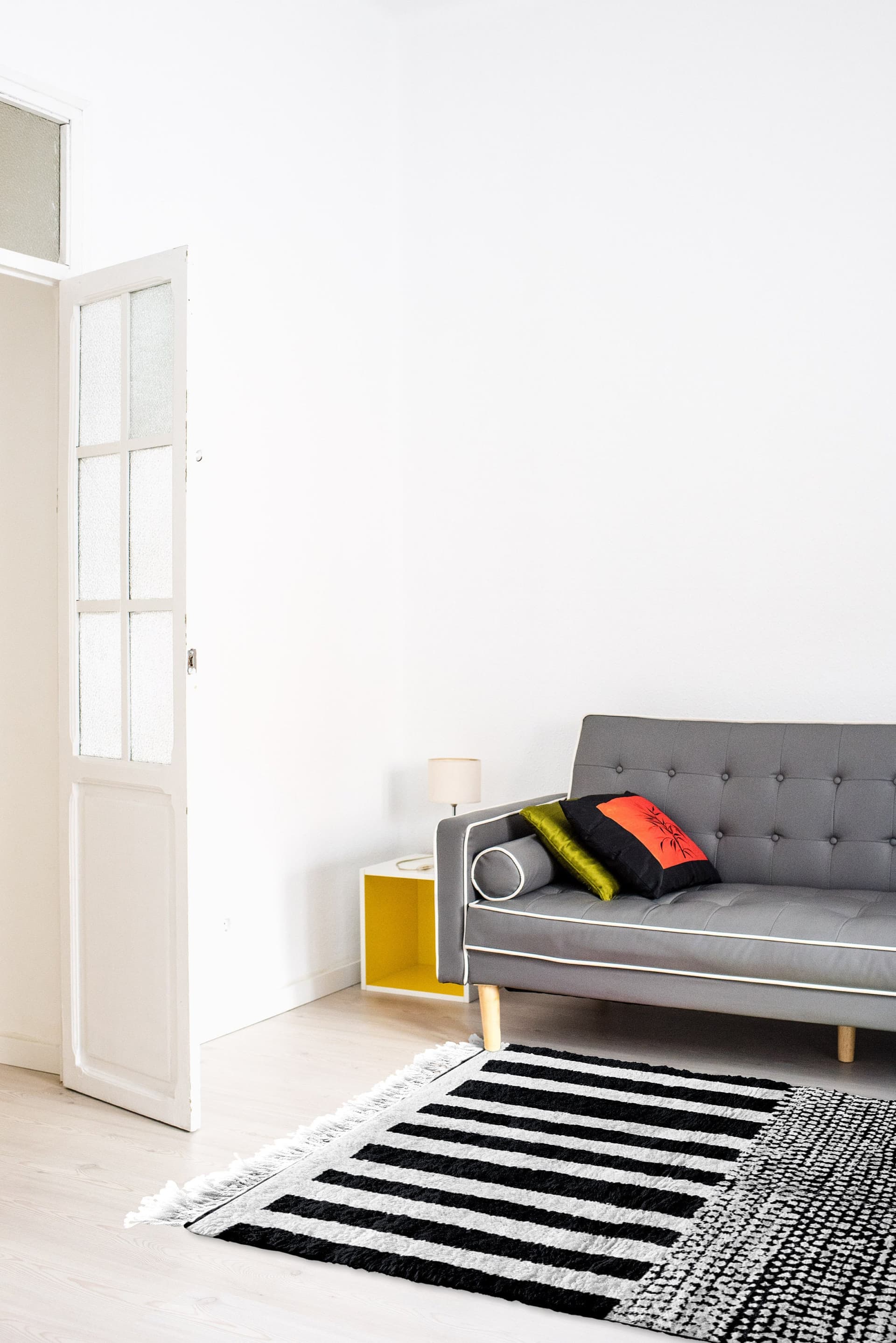 Black Striped Panel Beni Ourain Rug