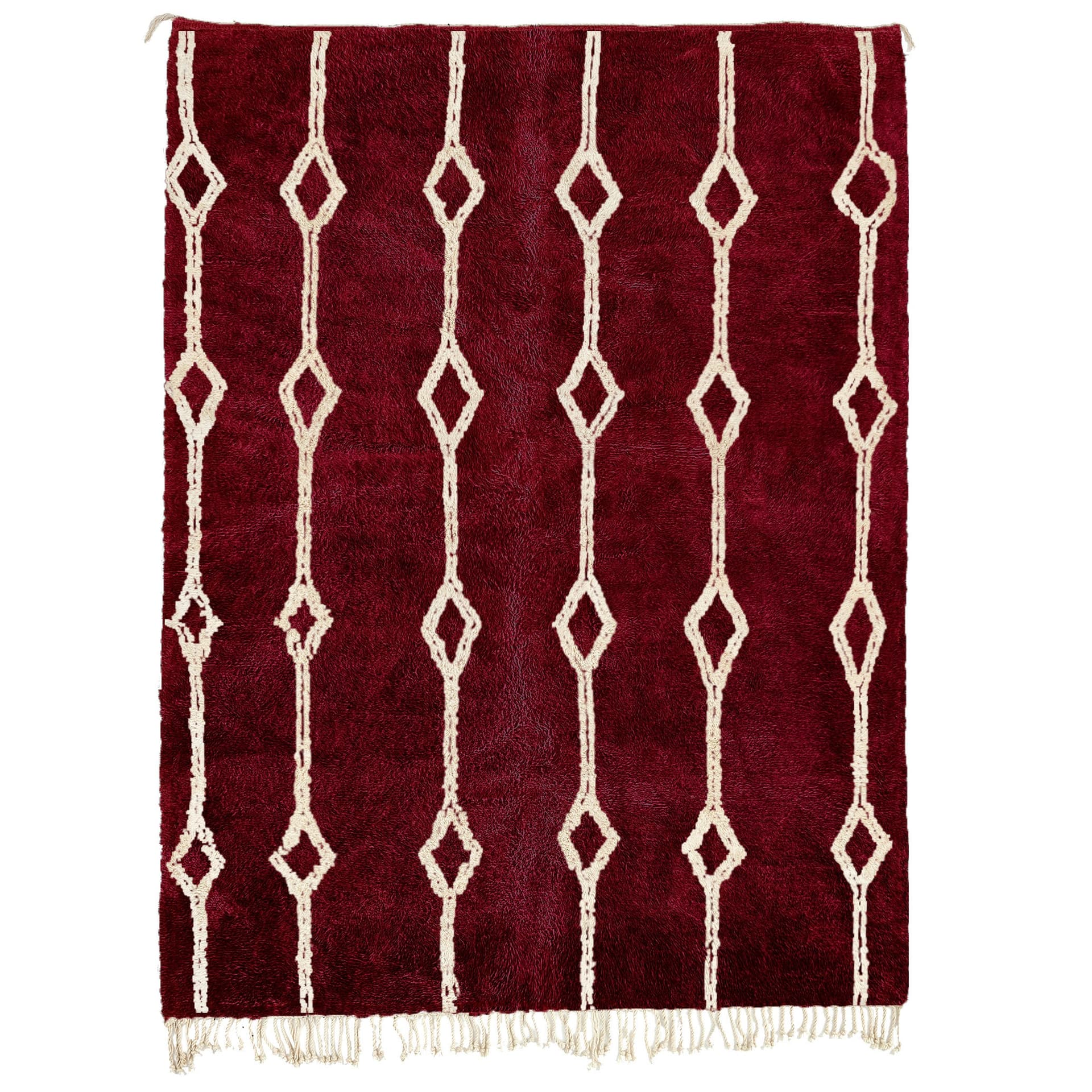 Burgundy Lattice Beni Mrirt Rug