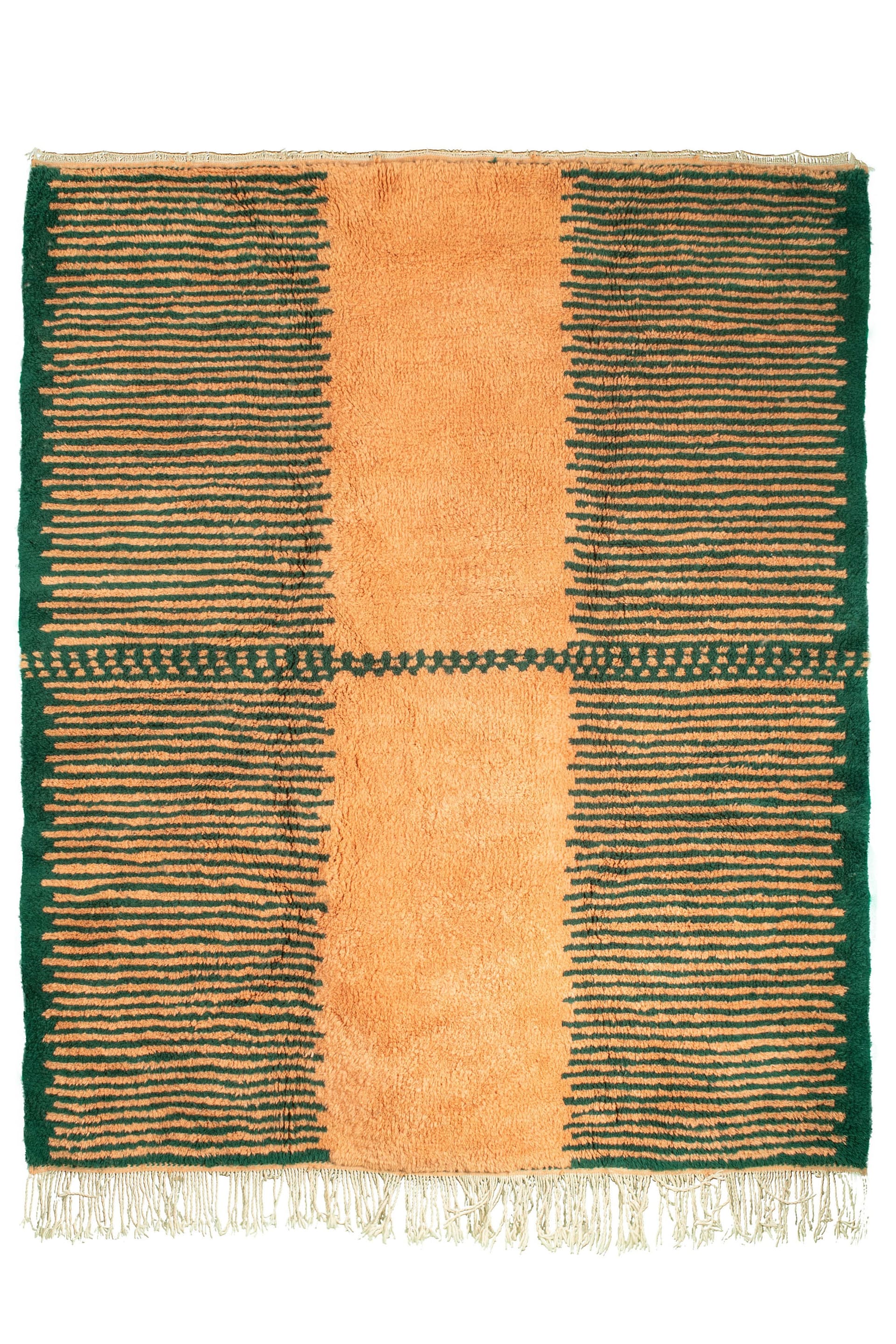 Terracotta Green Stripe Beni Mrirt Rug