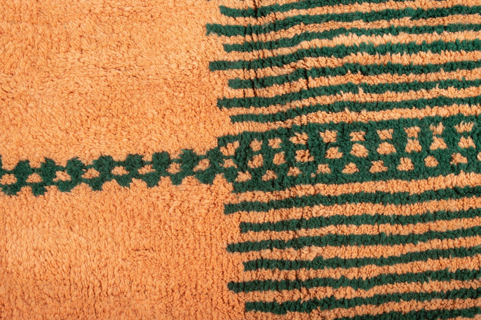 Terracotta Green Stripe Beni Mrirt Rug