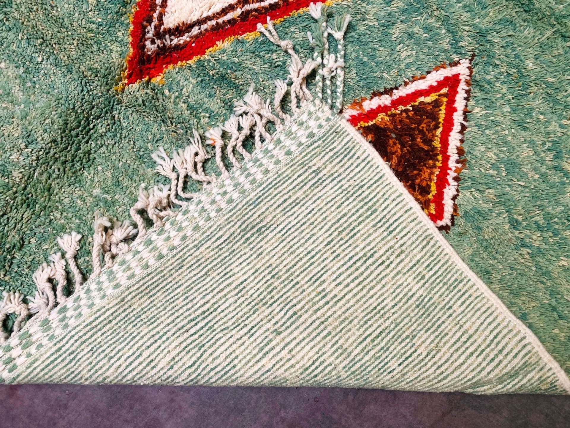 Green Lozenge Motif Rug