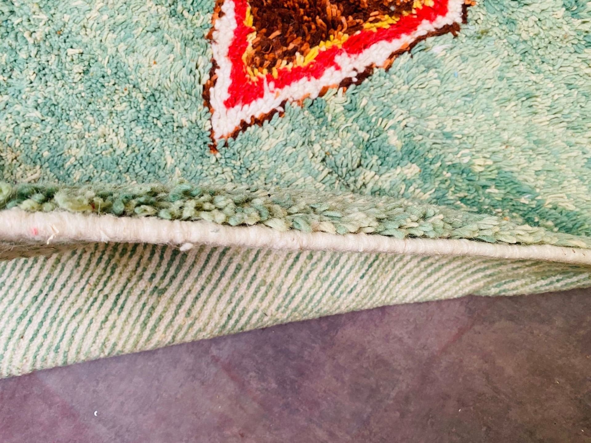 Green Lozenge Motif Rug
