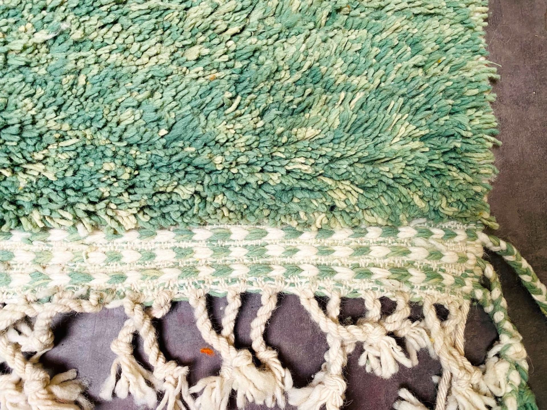 Green Lozenge Motif Rug