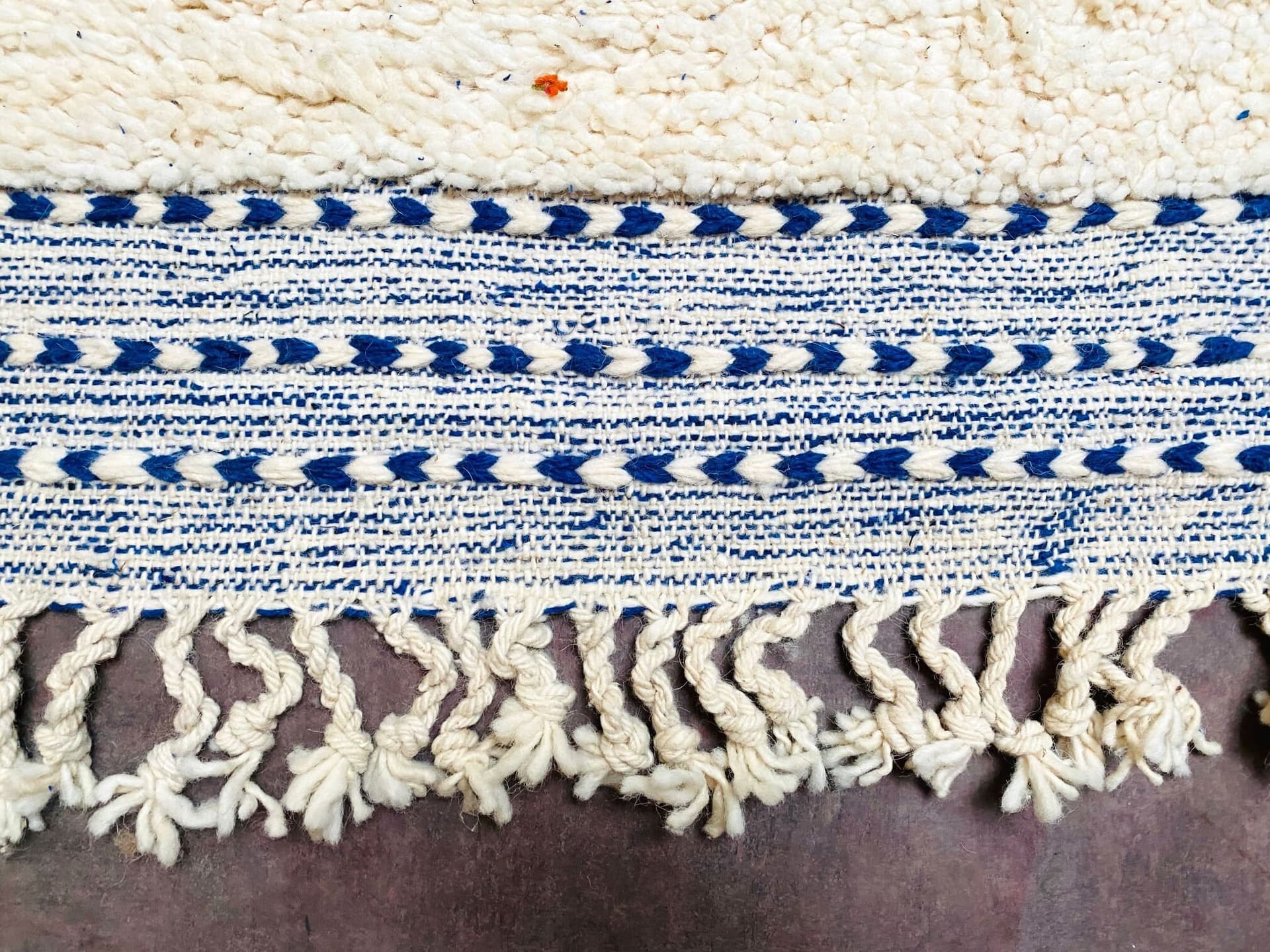 Neutral Linear Beni Ourain Rug