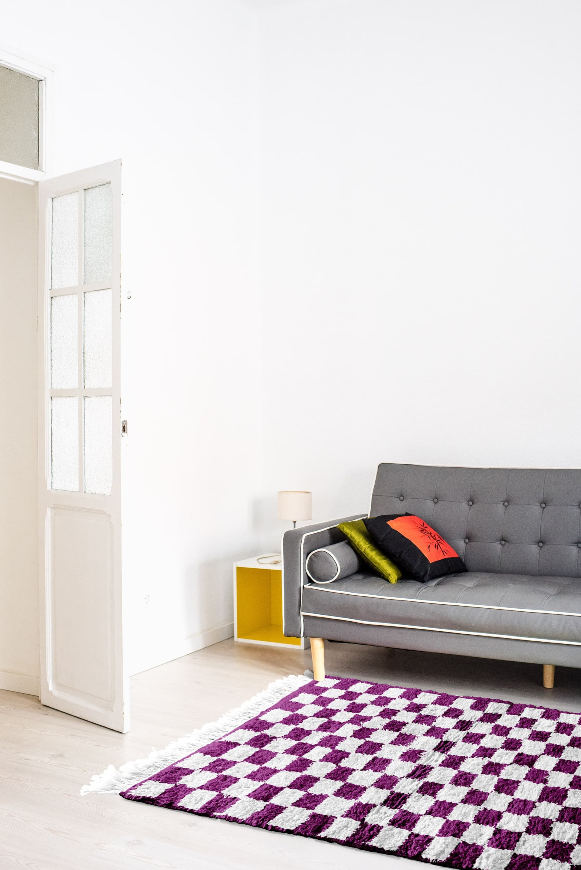 Plum Checkered Beni Mrirt Rug
